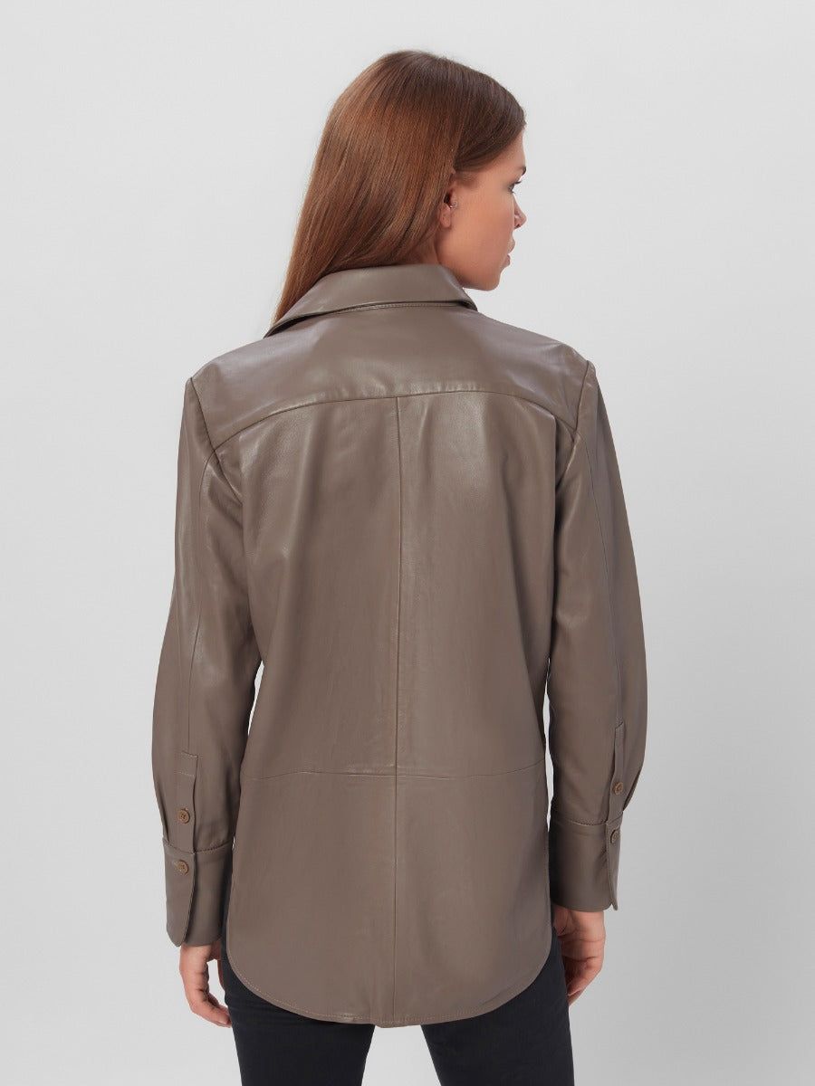 Quinne Leather Shirt sold by Equipment product image thumbnail 5
