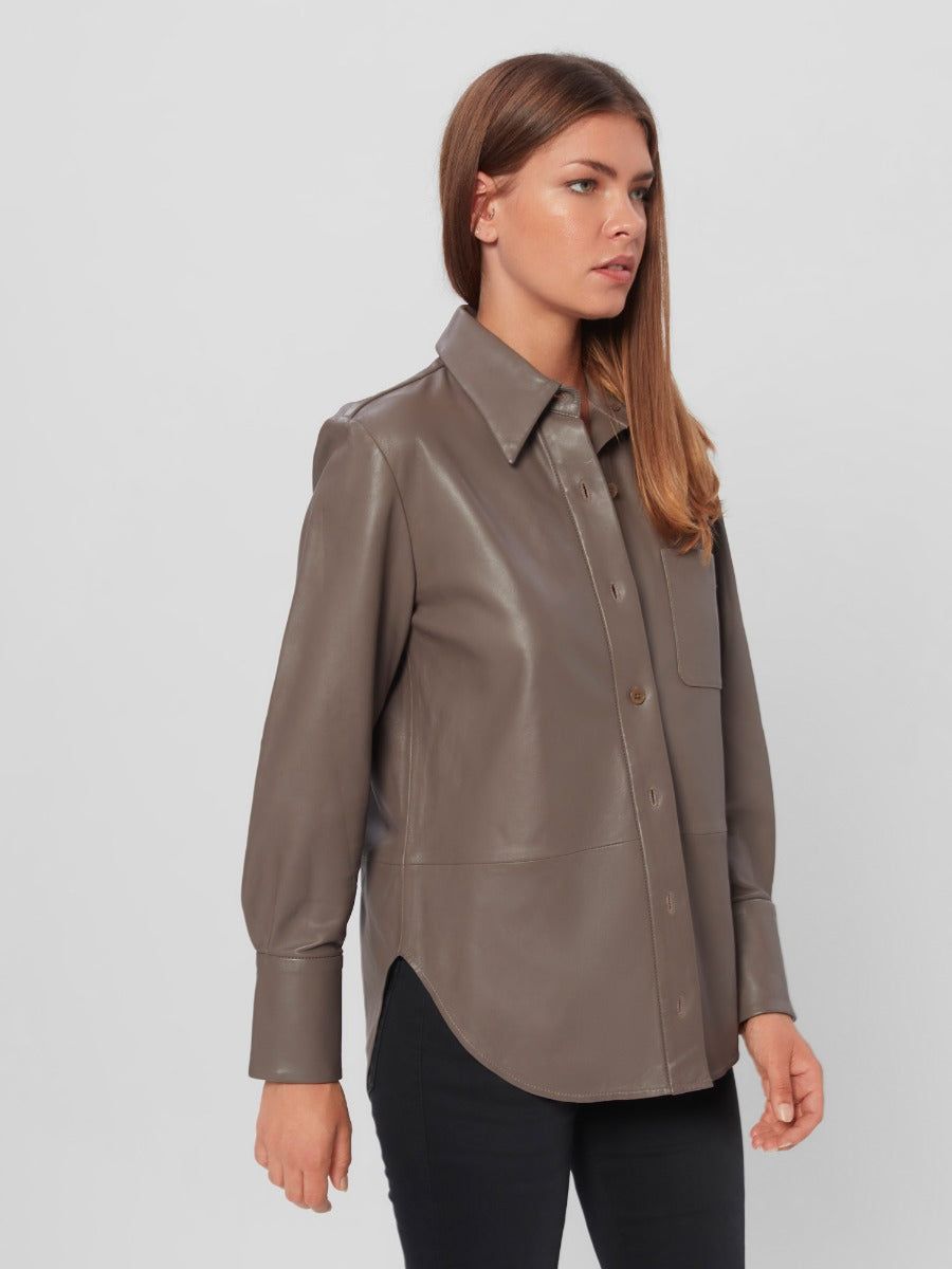 Quinne Leather Shirt sold by Equipment product image thumbnail 3