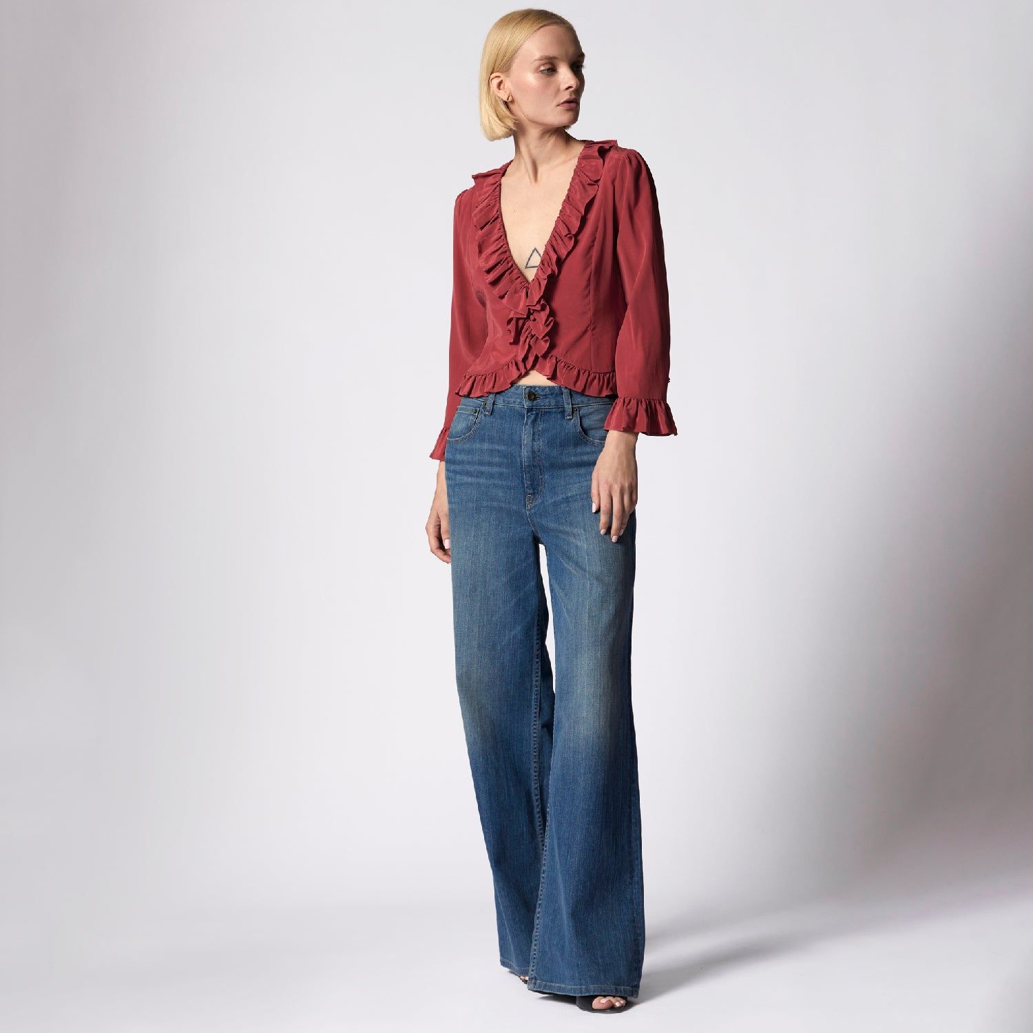 YASMINA LONG SLEEVE SILK TOP sold by Equipment product image thumbnail 5