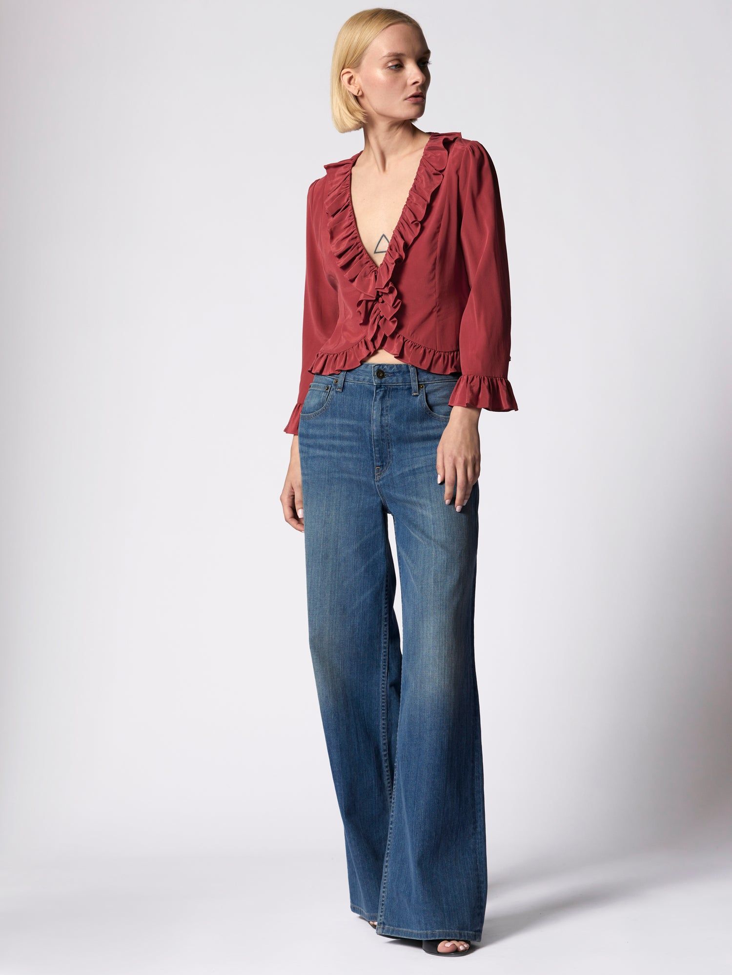 YASMINA LONG SLEEVE SILK TOP sold by Equipment product image thumbnail 3