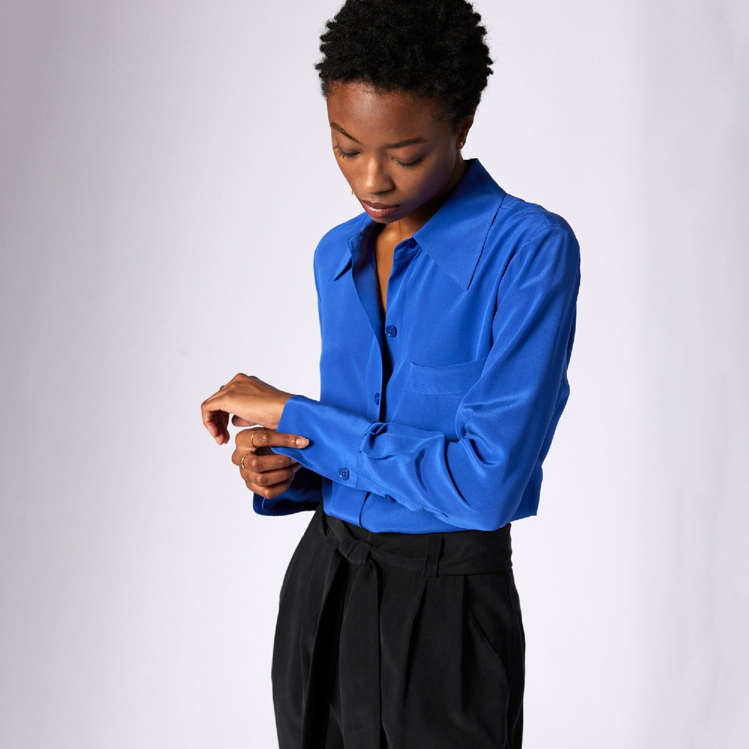 QUINNE LONG SLEEVE SILK SHIRT sold by Equipment product image thumbnail 5