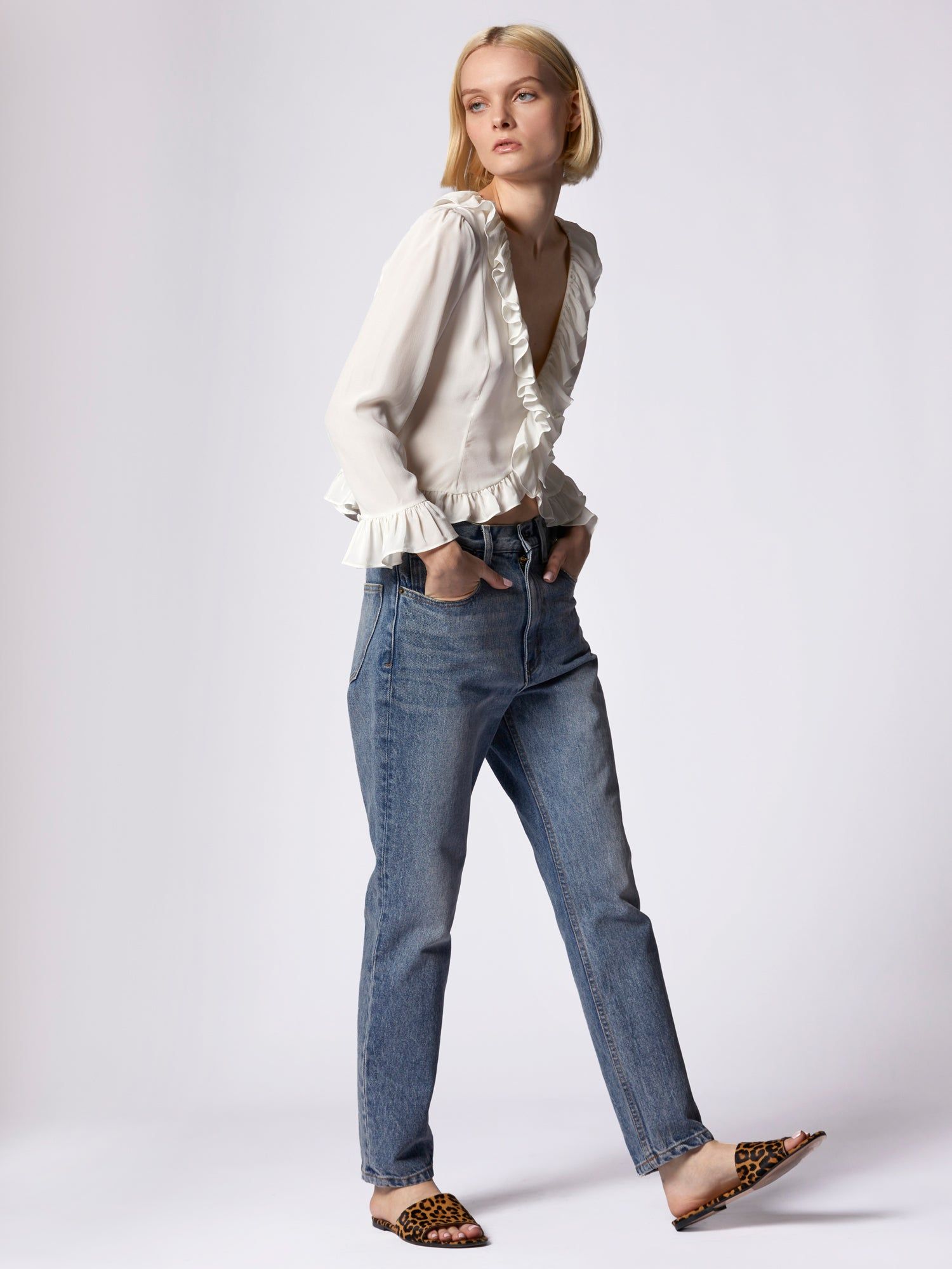 YASMINA LONG SLEEVE SILK TOP sold by Equipment product image thumbnail 3