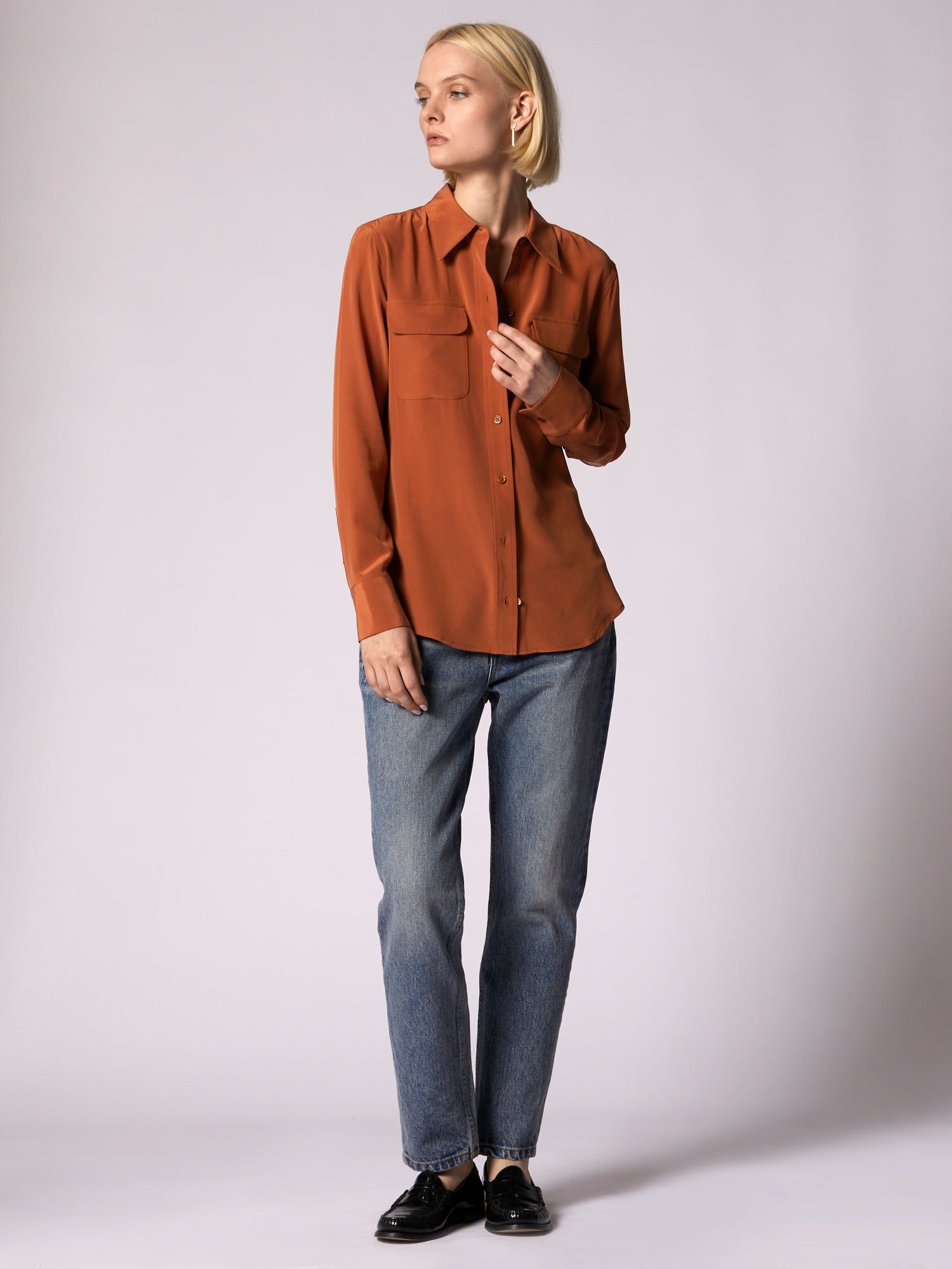 Slim Signature Silk Shirt sold by Equipment product image thumbnail 2