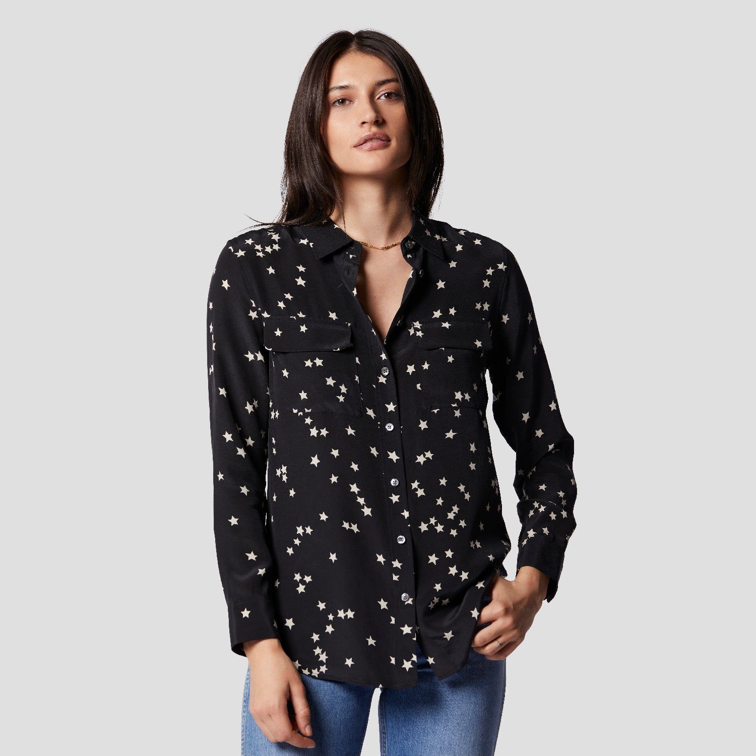 Slim Signature Silk Shirt sold by Equipment product image thumbnail 5