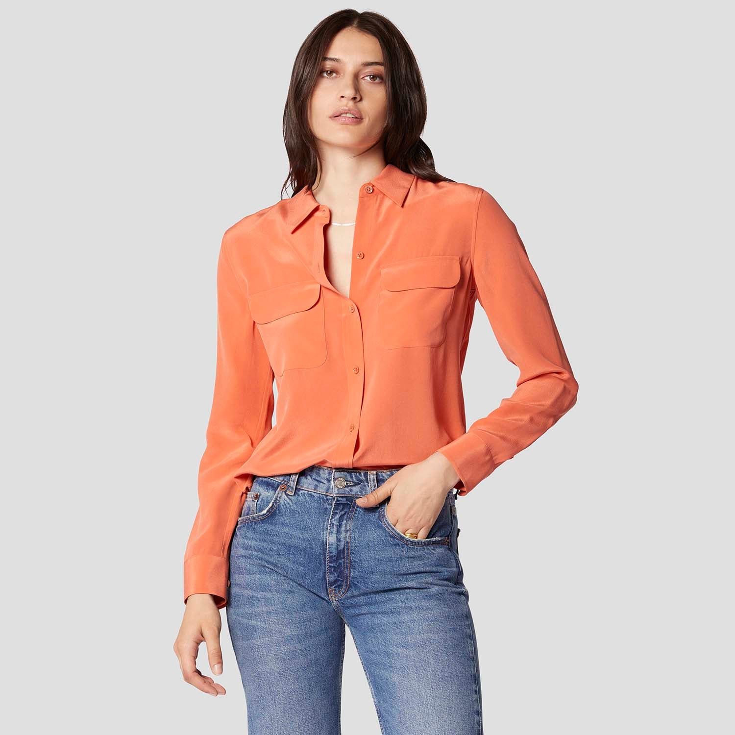 SLIM SIGNATURE SILK SHIRT sold by Equipment product image thumbnail 7