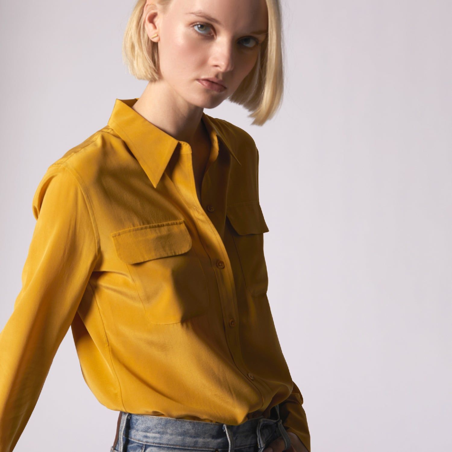 Slim Signature Silk Shirt sold by Equipment product image thumbnail 5