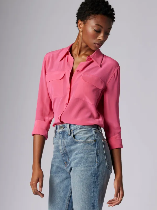 Slim Signature Silk Shirt sold by Equipment