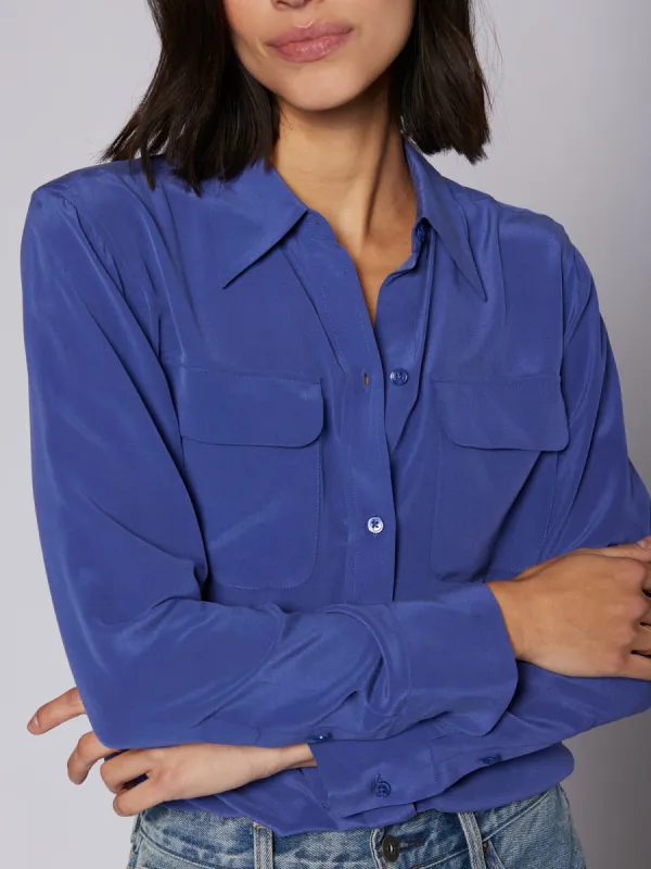 Slim Signature Silk Shirt sold by Equipment