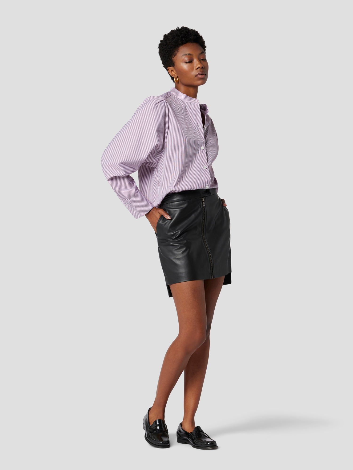COLLARLESS SHAN COTTON SHIRT sold by Equipment product image thumbnail 5