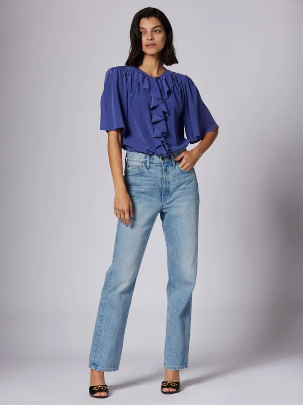 YOLANDE SHORT SLEEVE SILK TOP sold by Equipment