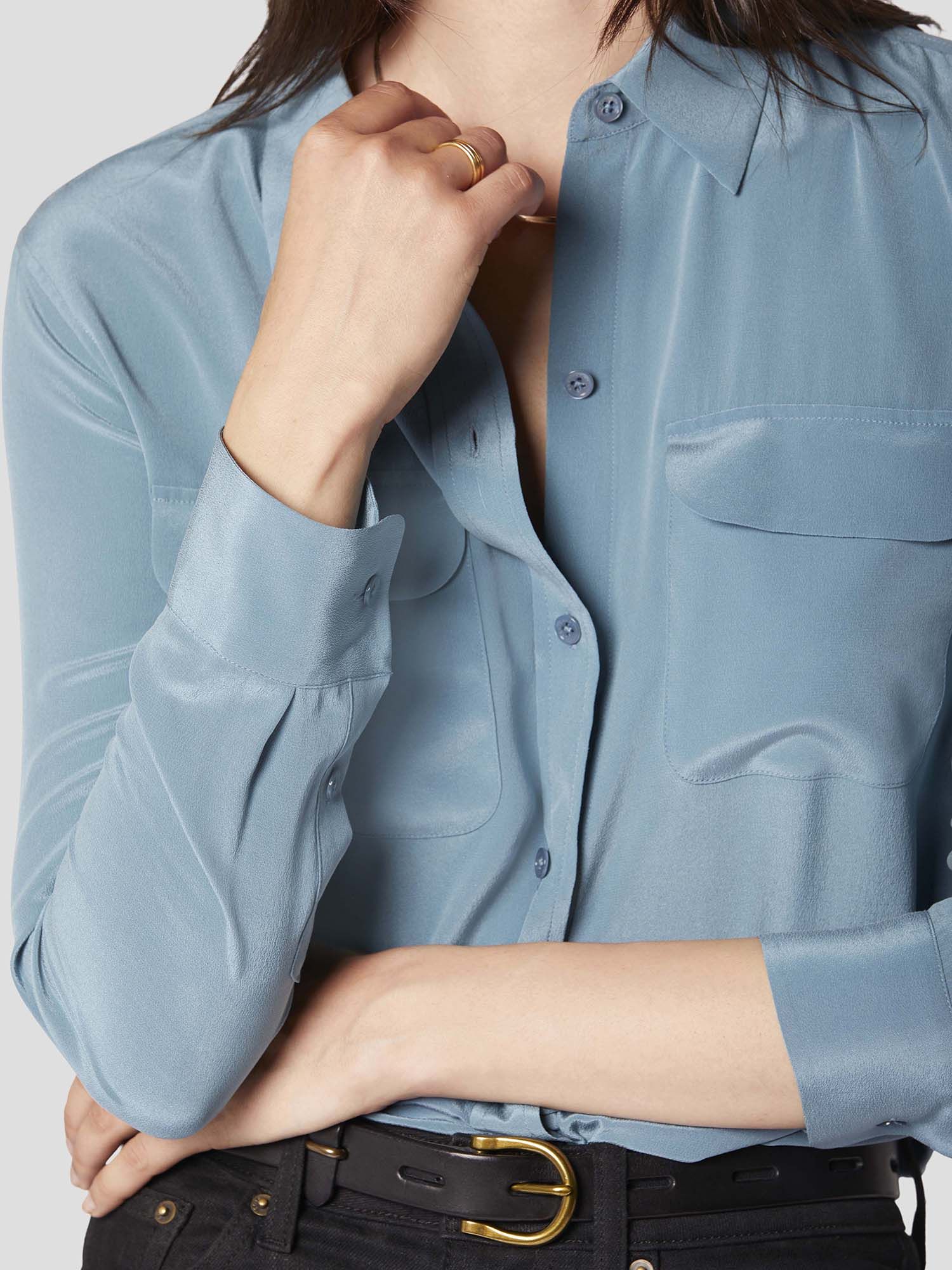 SLIM SIGNATURE SILK SHIRT sold by Equipment product image thumbnail 3