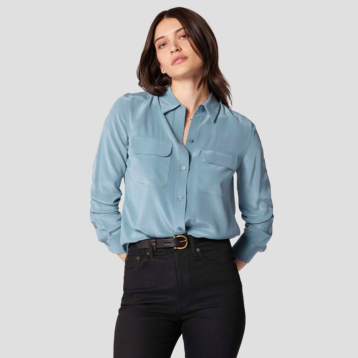 SLIM SIGNATURE SILK SHIRT sold by Equipment product image thumbnail 7