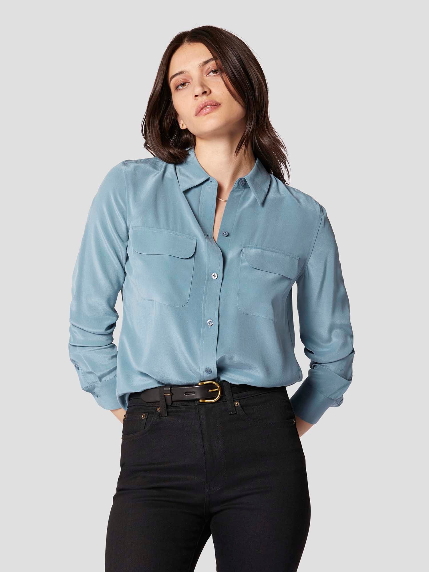 SLIM SIGNATURE SILK SHIRT sold by Equipment