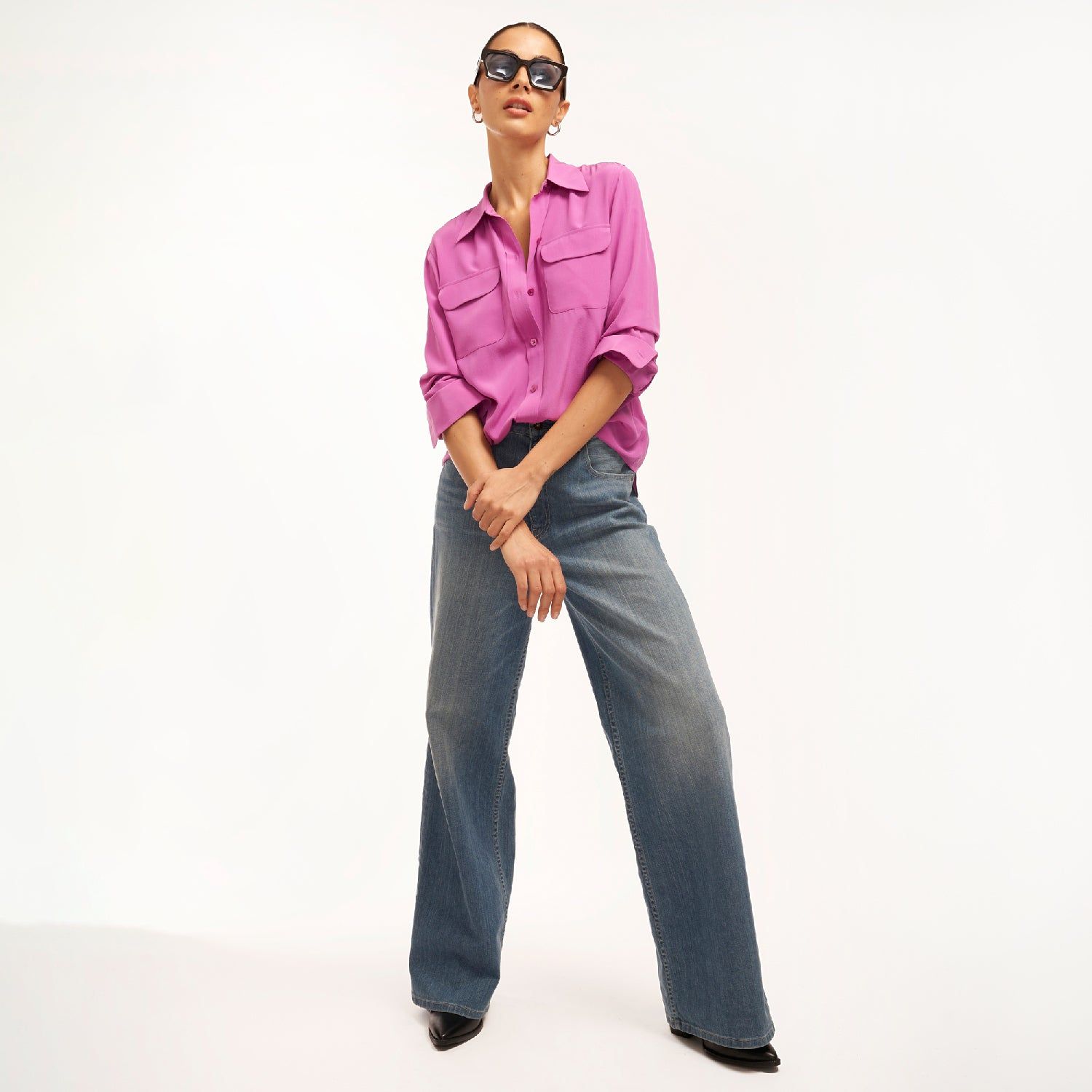 Slim Signature Silk Shirt sold by Equipment product image thumbnail 5