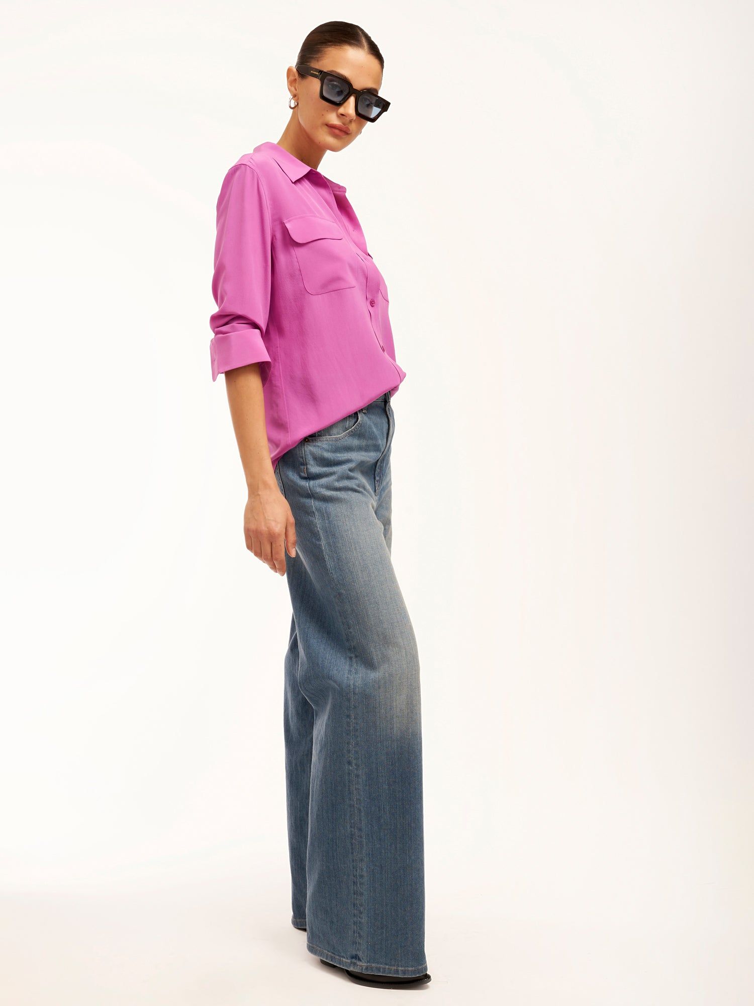 Slim Signature Silk Shirt sold by Equipment product image thumbnail 3