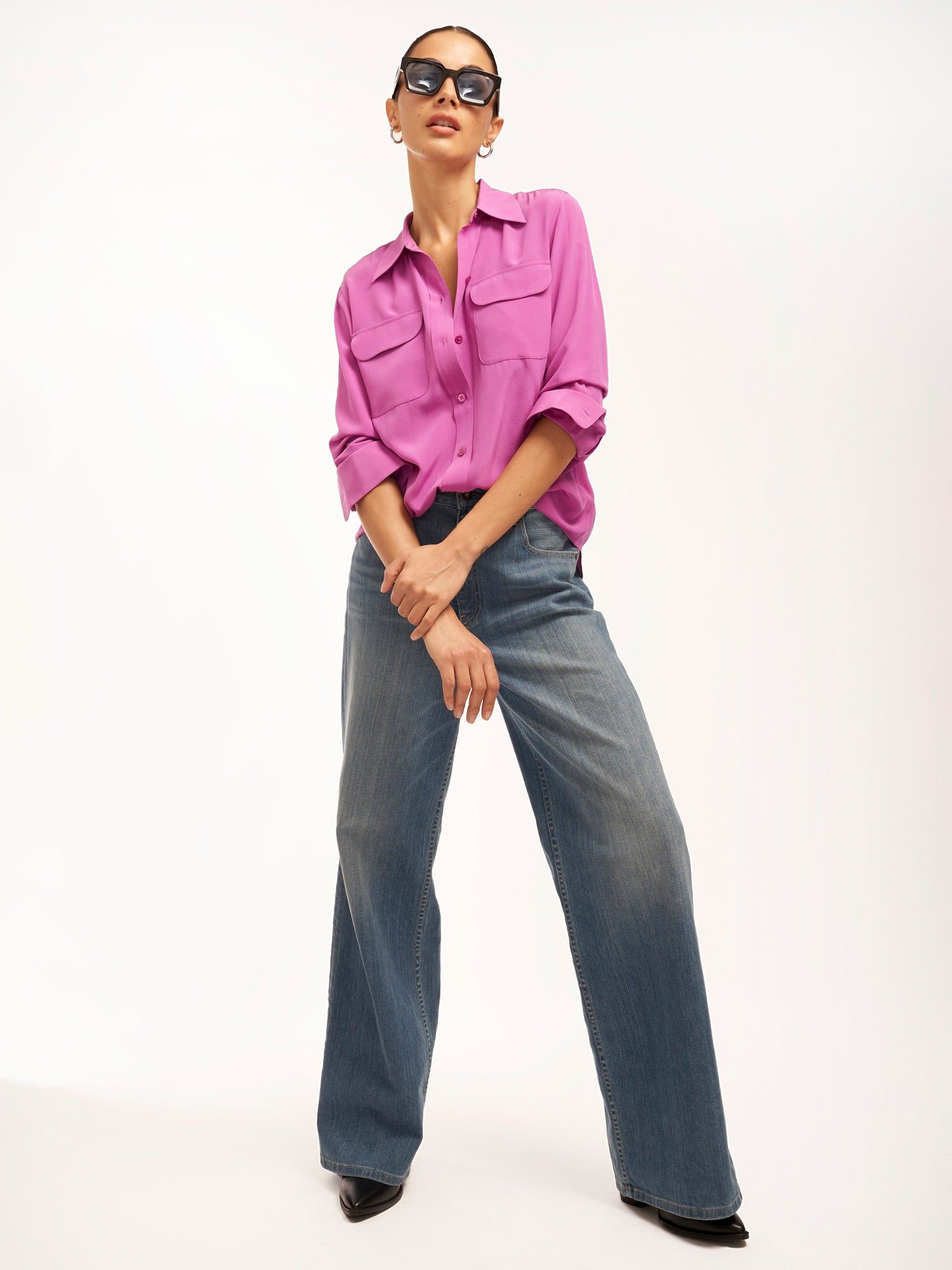 Slim Signature Silk Shirt sold by Equipment product image thumbnail 2