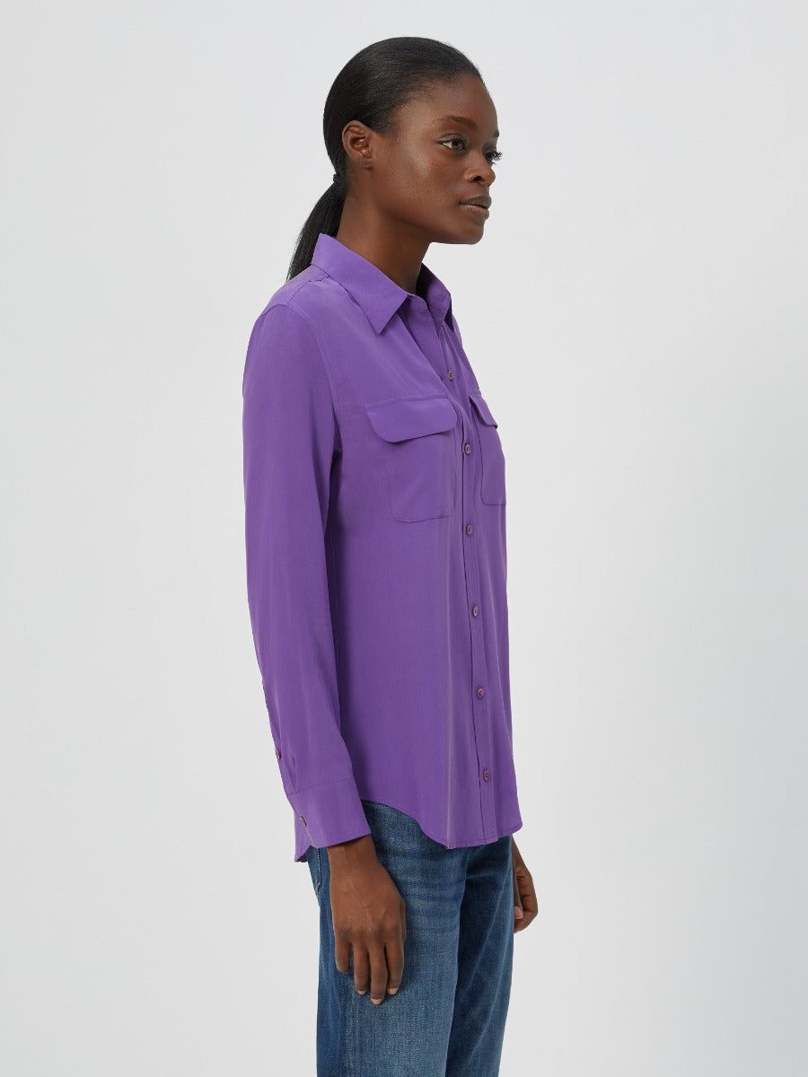 Slim Signature Silk Shirt sold by Equipment product image thumbnail 3