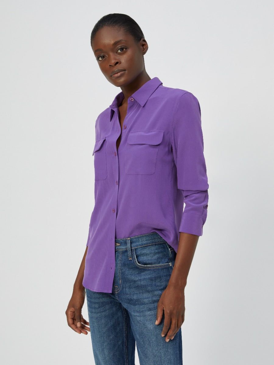 Slim Signature Silk Shirt sold by Equipment product image thumbnail 2