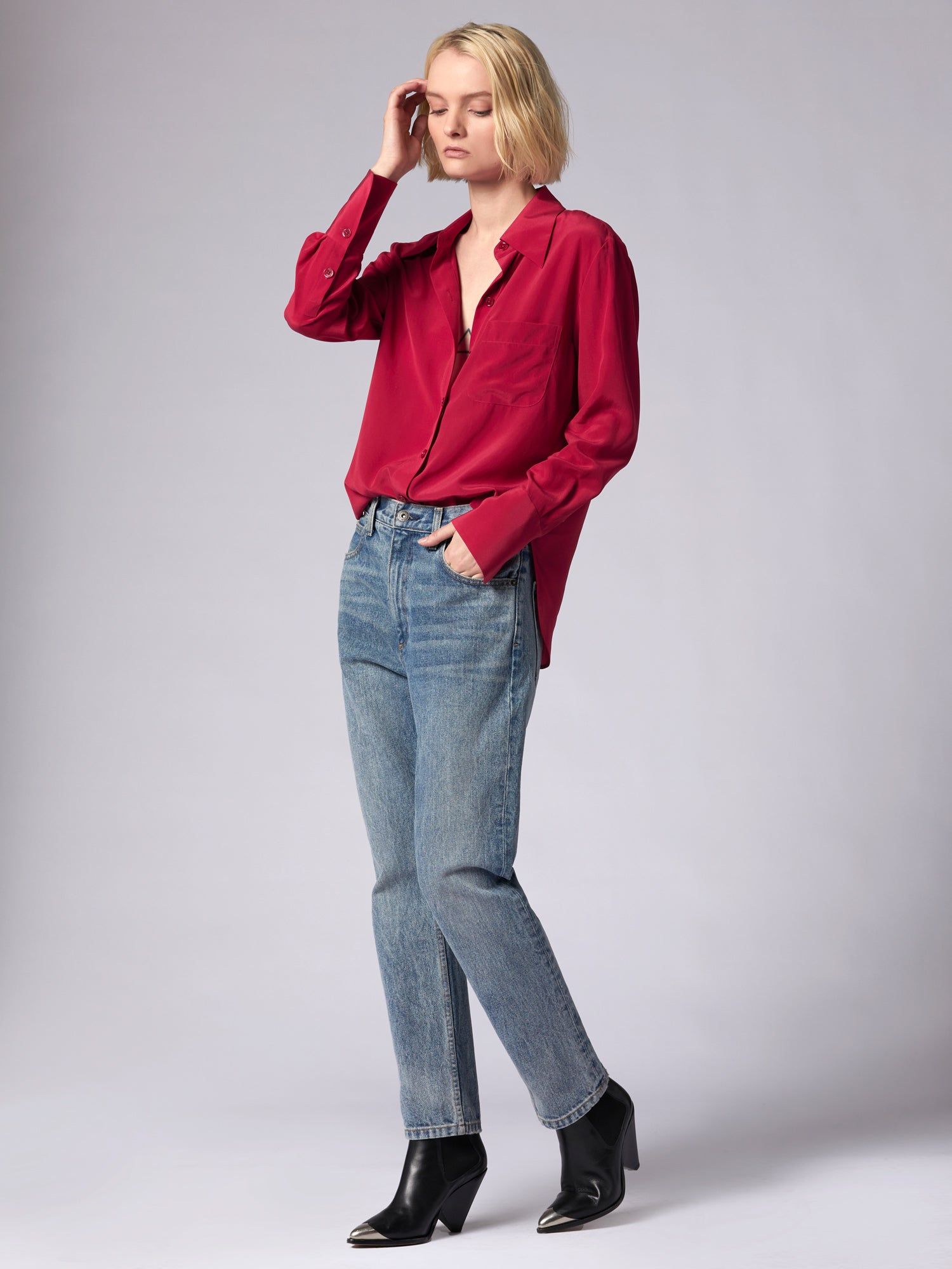 Quinne Long Sleeve Silk Shirt sold by Equipment product image thumbnail 2