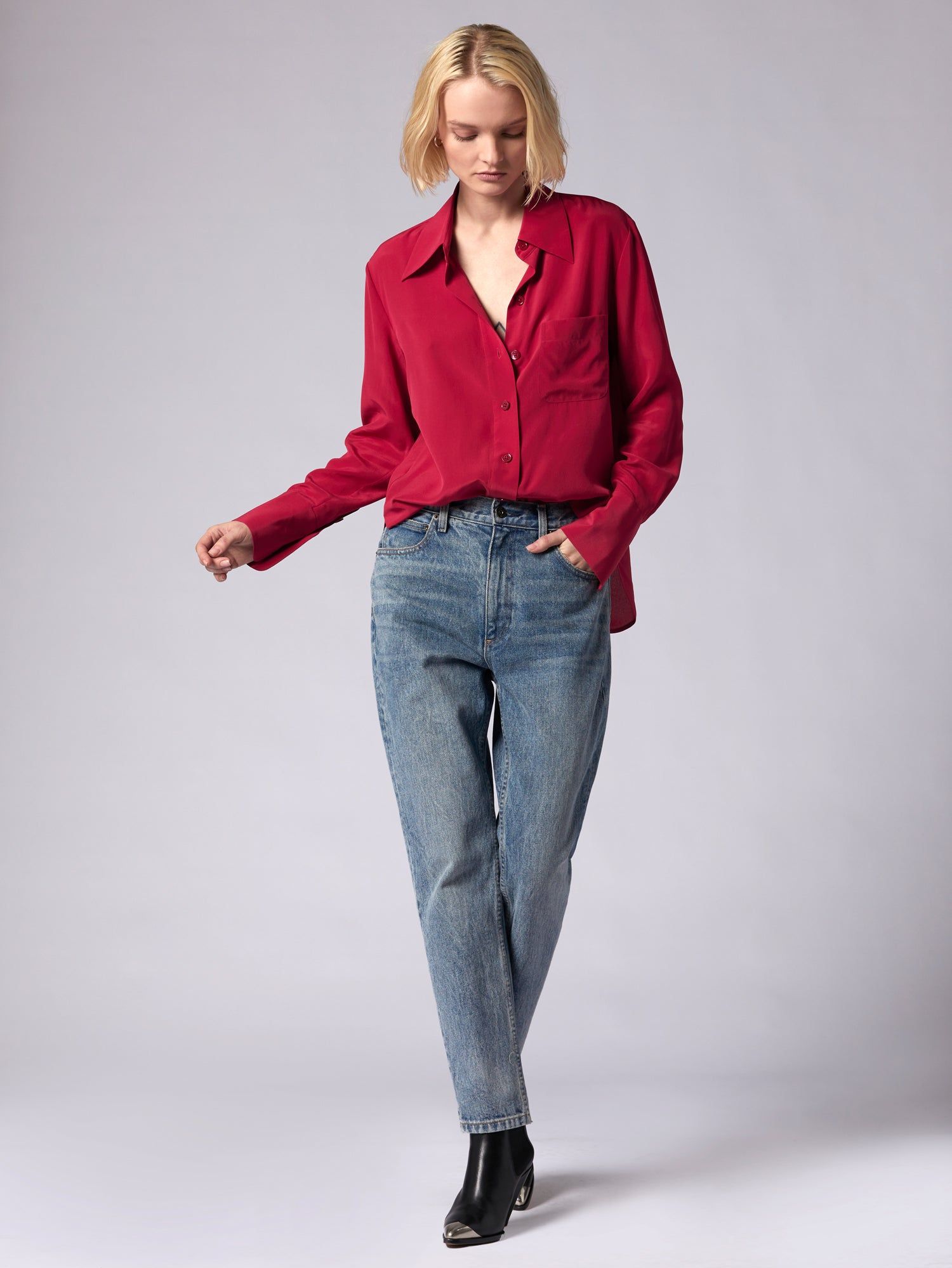 Quinne Long Sleeve Silk Shirt sold by Equipment product image thumbnail 3