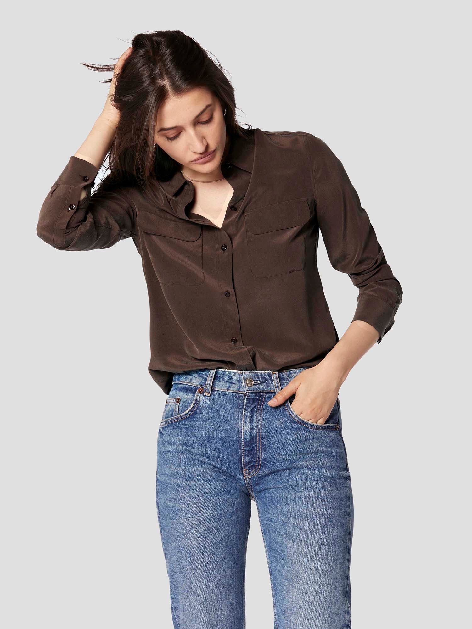 SLIM SIGNATURE SILK SHIRT sold by Equipment product image thumbnail 2