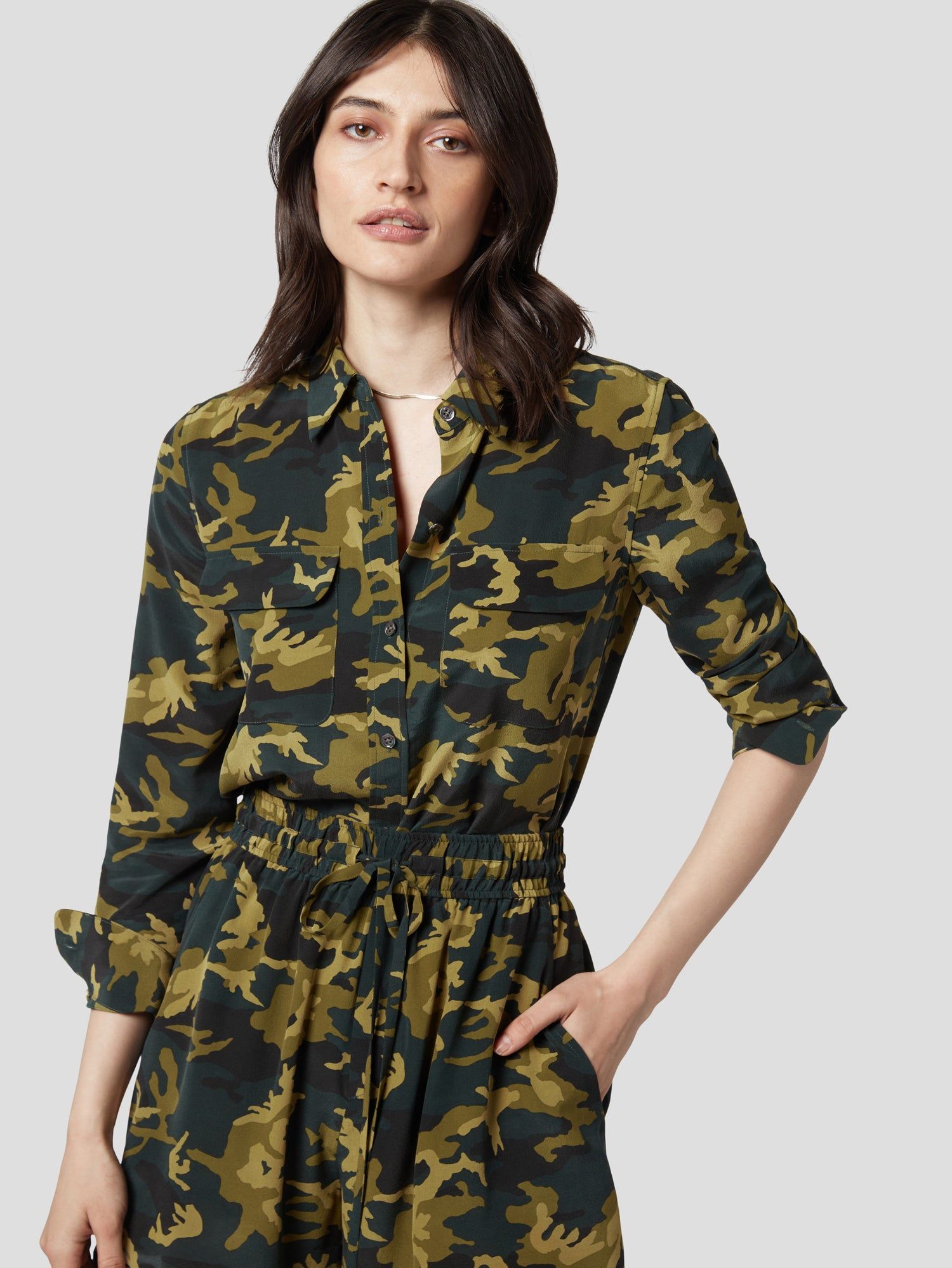 SLIM SIGNATURE SILK SHIRT sold by Equipment