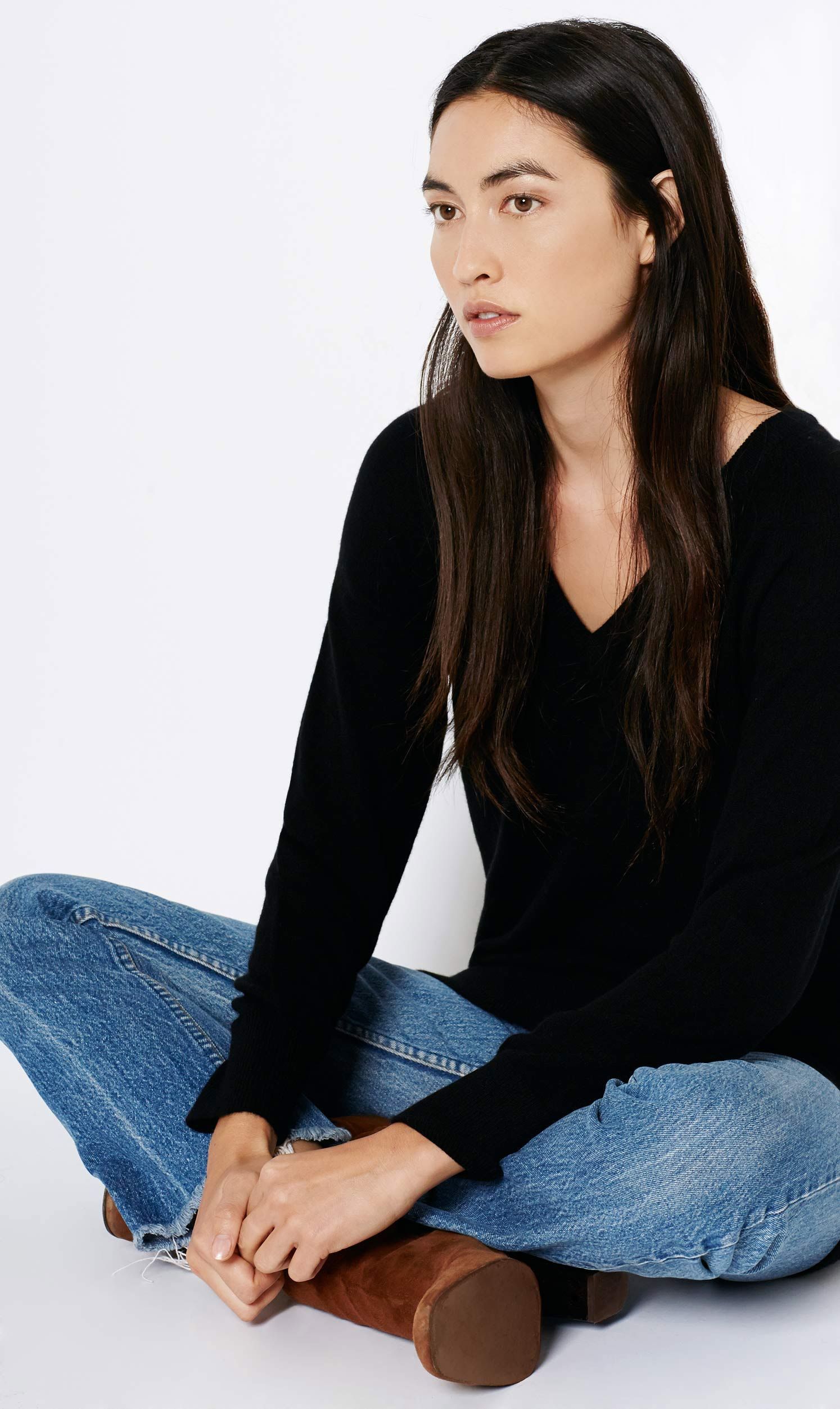 ASHER CASHMERE V-NECK sold by Equipment