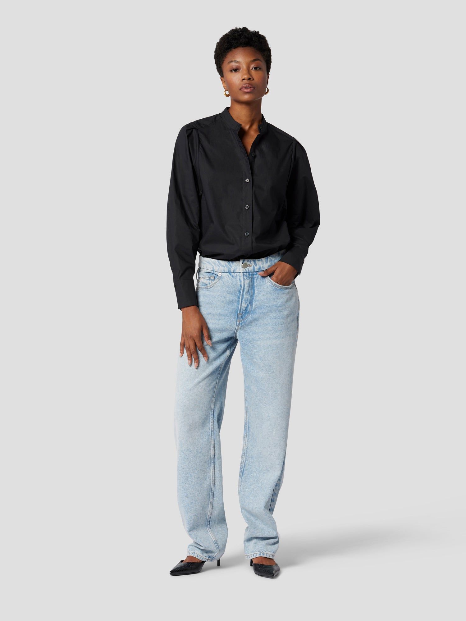 COLLARLESS SHAN COTTON SHIRT sold by Equipment product image thumbnail 2