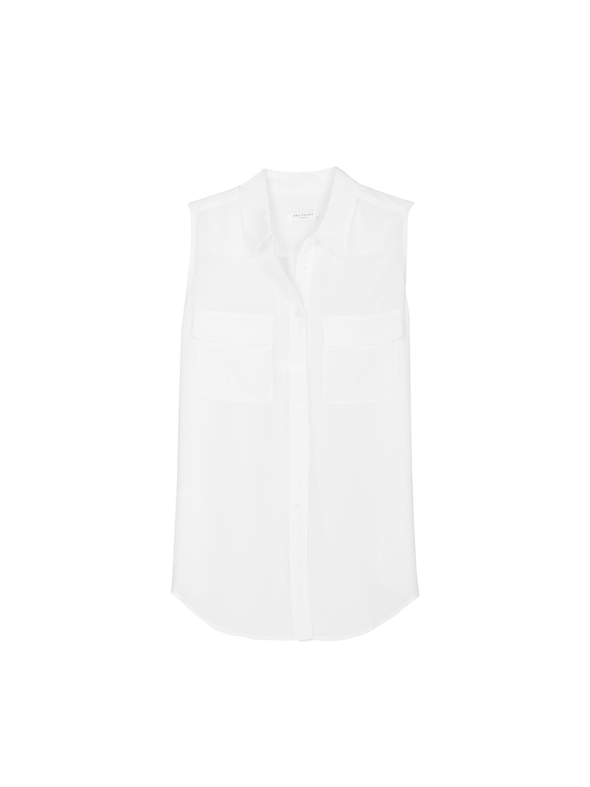 Sleeveless Slim Signature Silk Top sold by Equipment product image thumbnail 4
