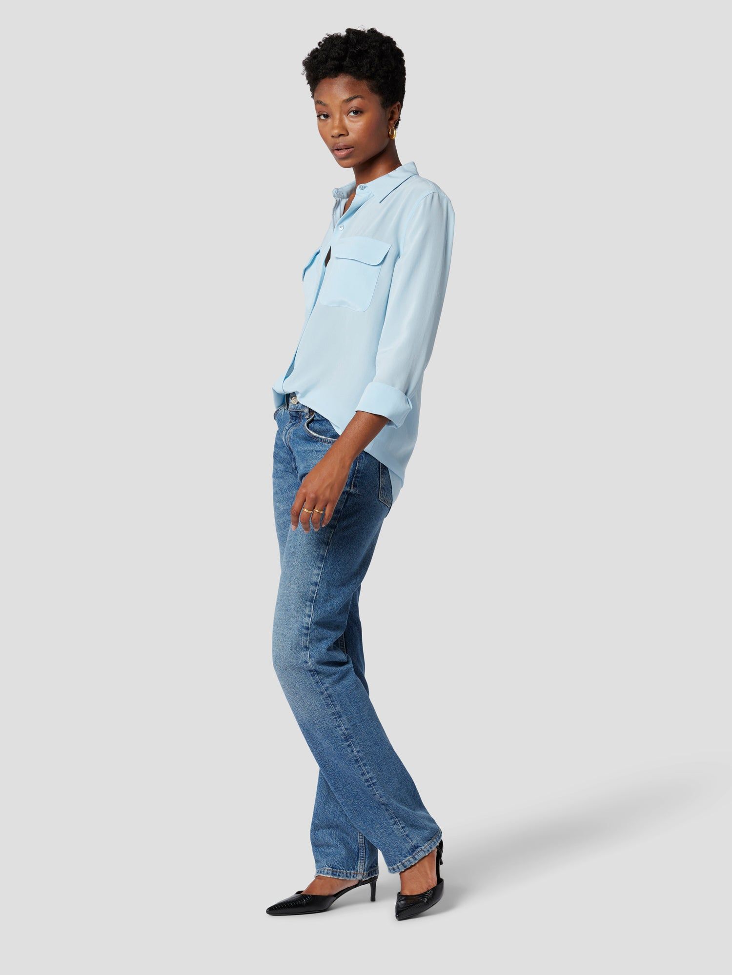 SLIM SIGNATURE SILK SHIRT sold by Equipment product image thumbnail 2