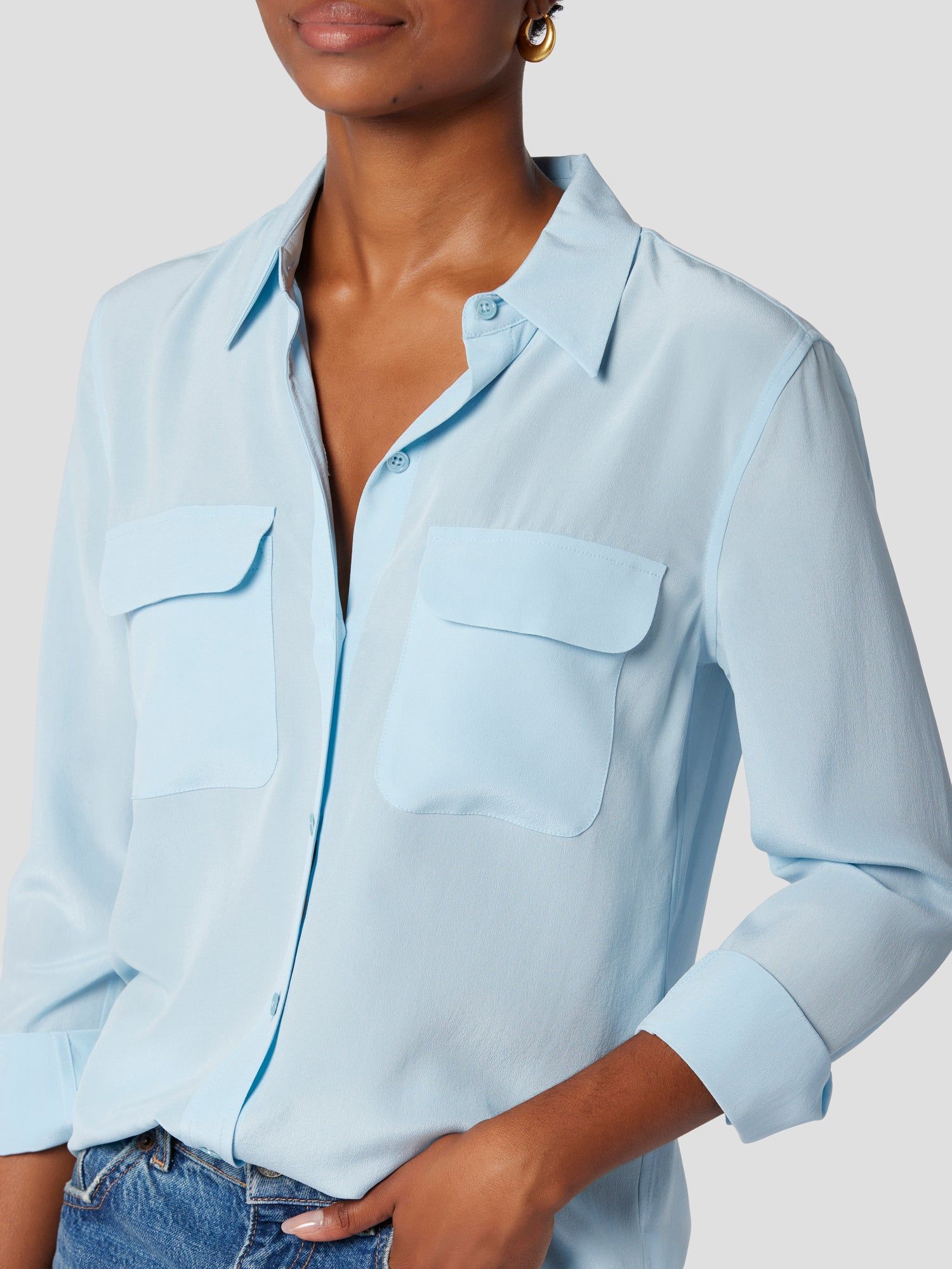 SLIM SIGNATURE SILK SHIRT sold by Equipment product image thumbnail 3