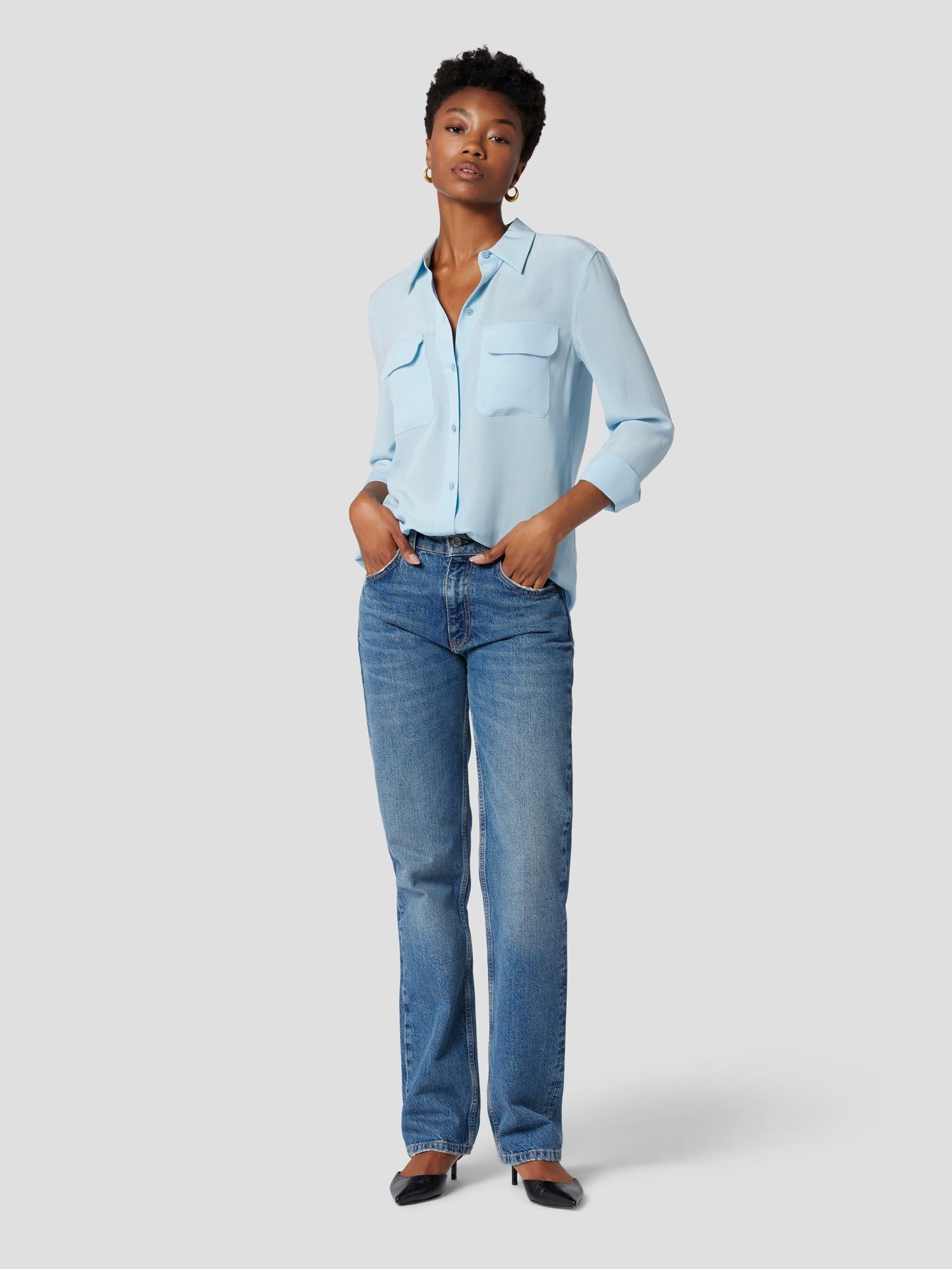 SLIM SIGNATURE SILK SHIRT sold by Equipment product image thumbnail 6