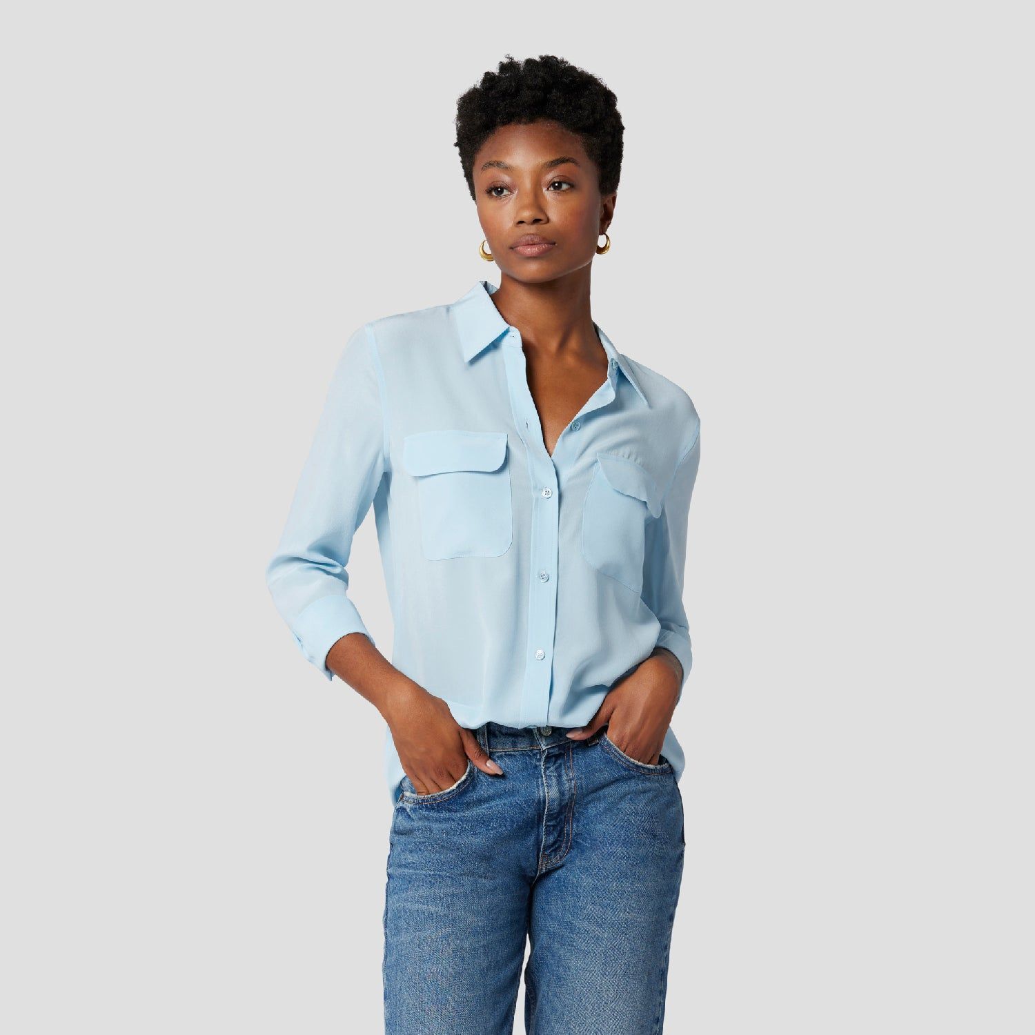 SLIM SIGNATURE SILK SHIRT sold by Equipment product image thumbnail 7