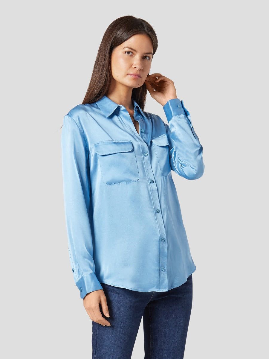 SIGNATURE SILK SATIN SHIRT sold by Equipment product image thumbnail 4