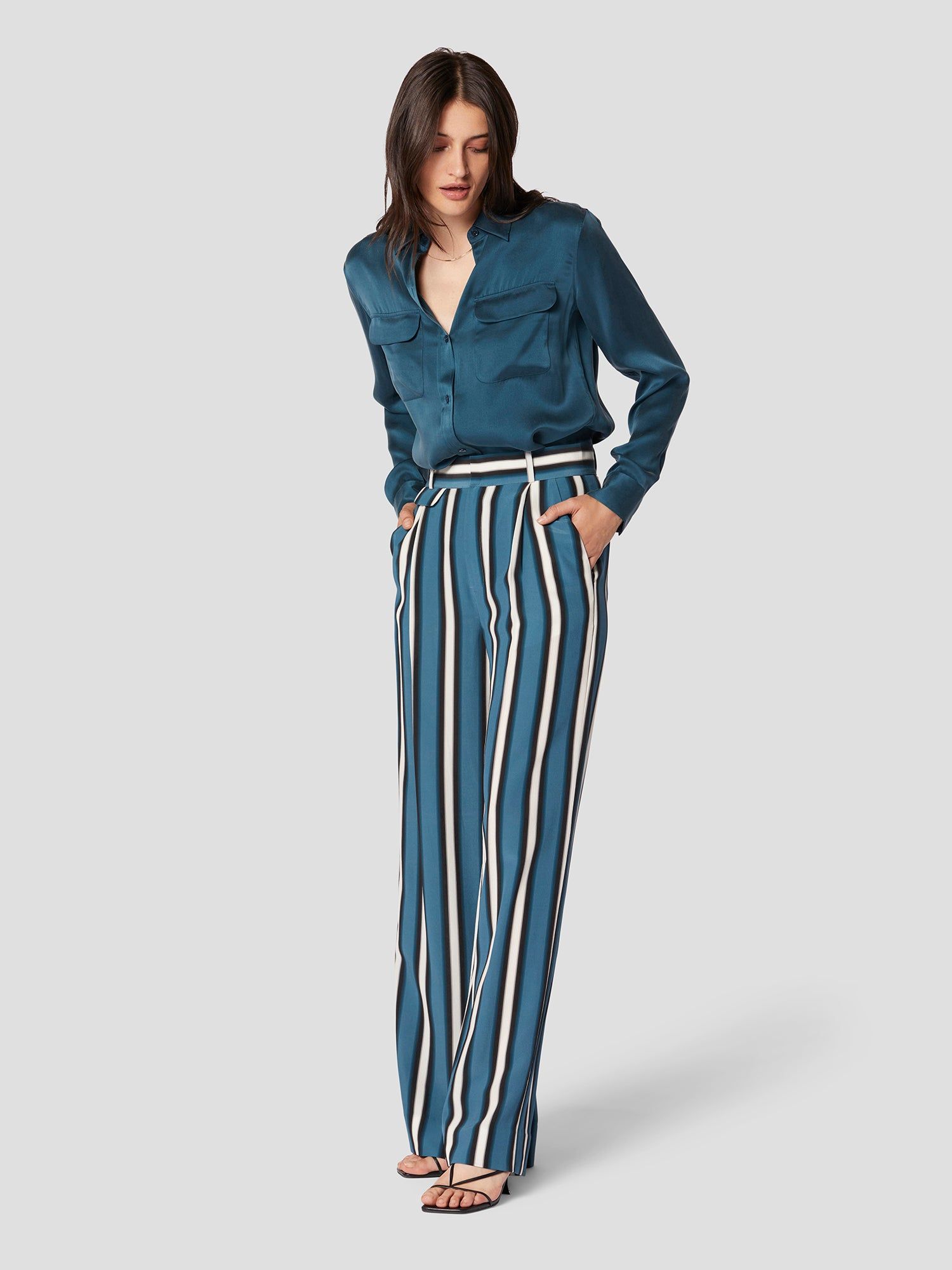 SIGNATURE SILK SATIN SHIRT sold by Equipment product image thumbnail 5