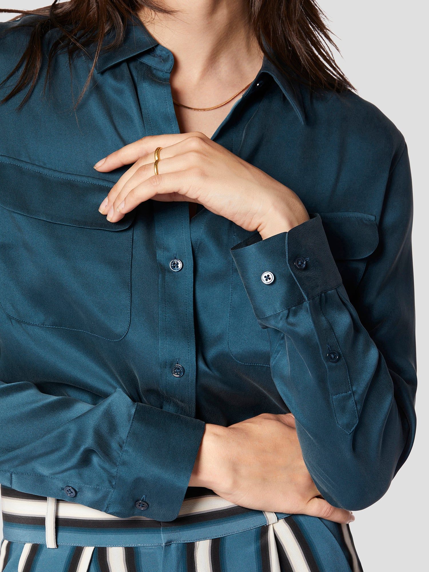SIGNATURE SILK SATIN SHIRT sold by Equipment