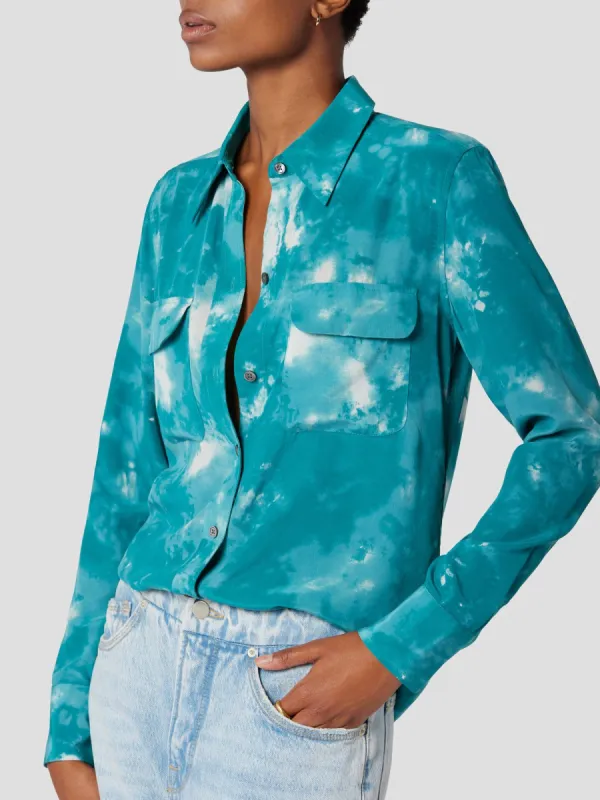 Slim Signature Silk Shirt sold by Equipment