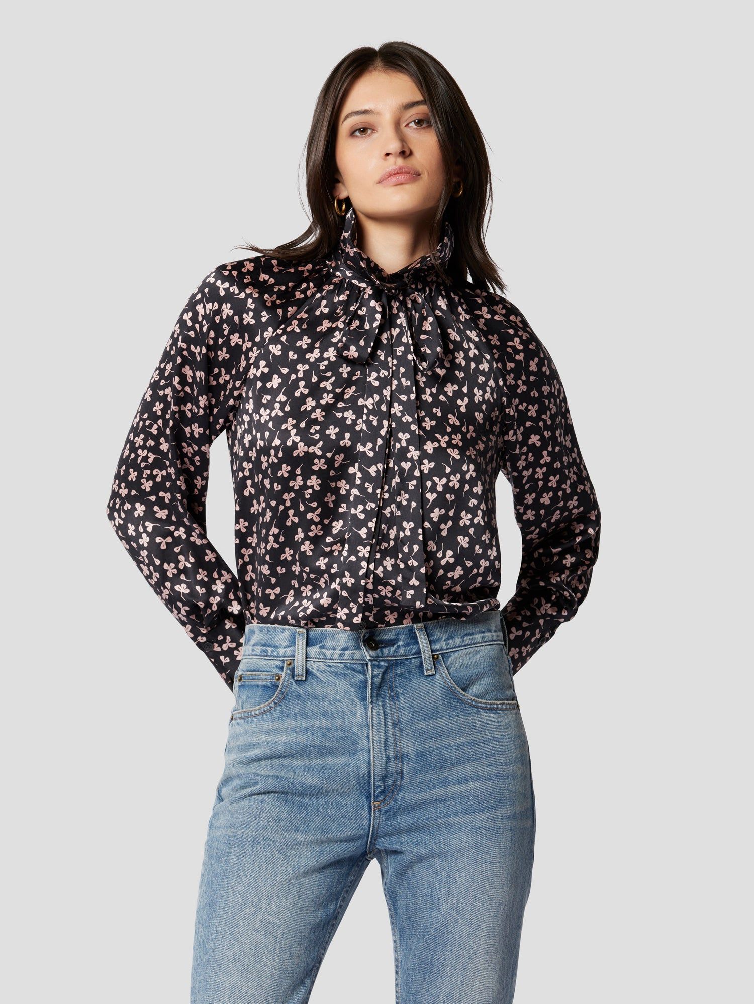 NELA SILK SATIN SHIRT sold by Equipment