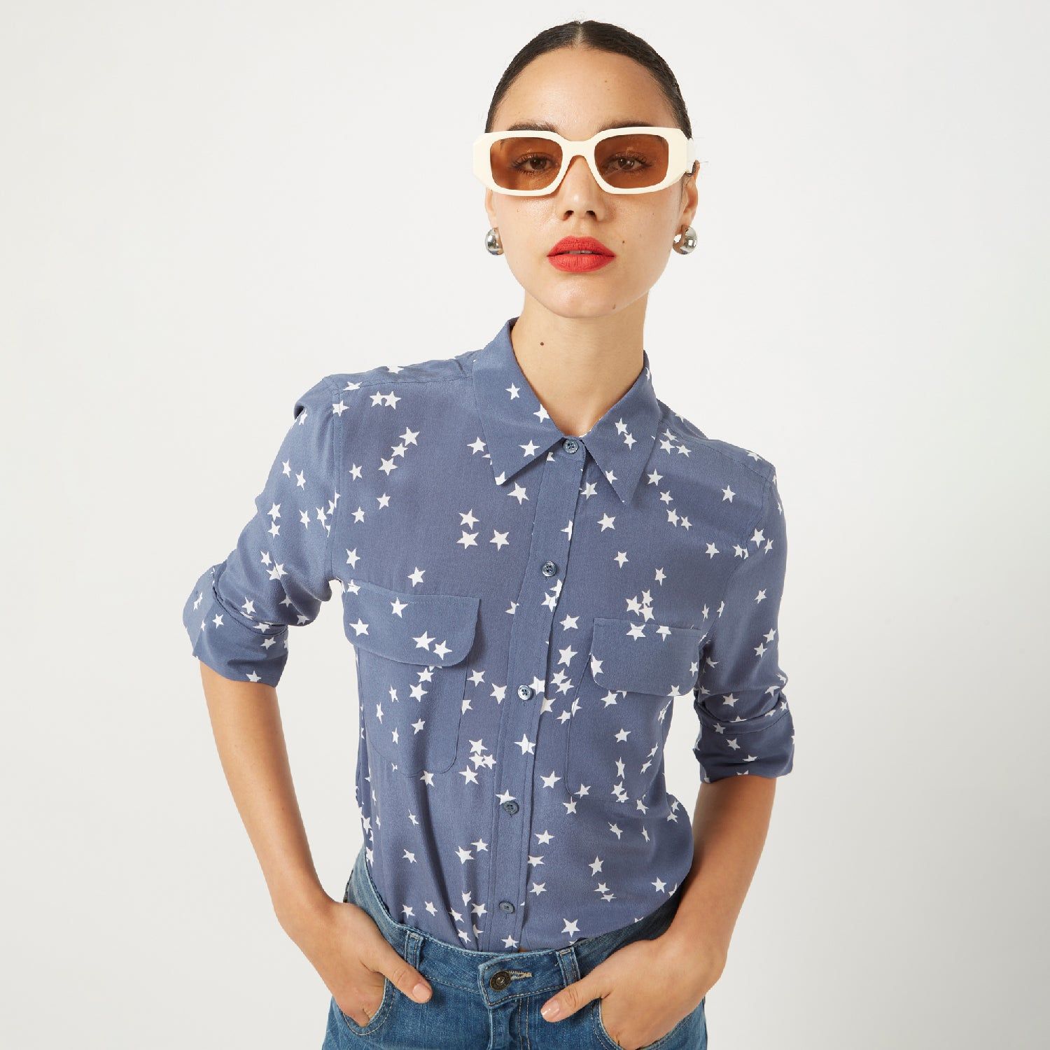 Slim Signature Silk Shirt sold by Equipment product image thumbnail 12