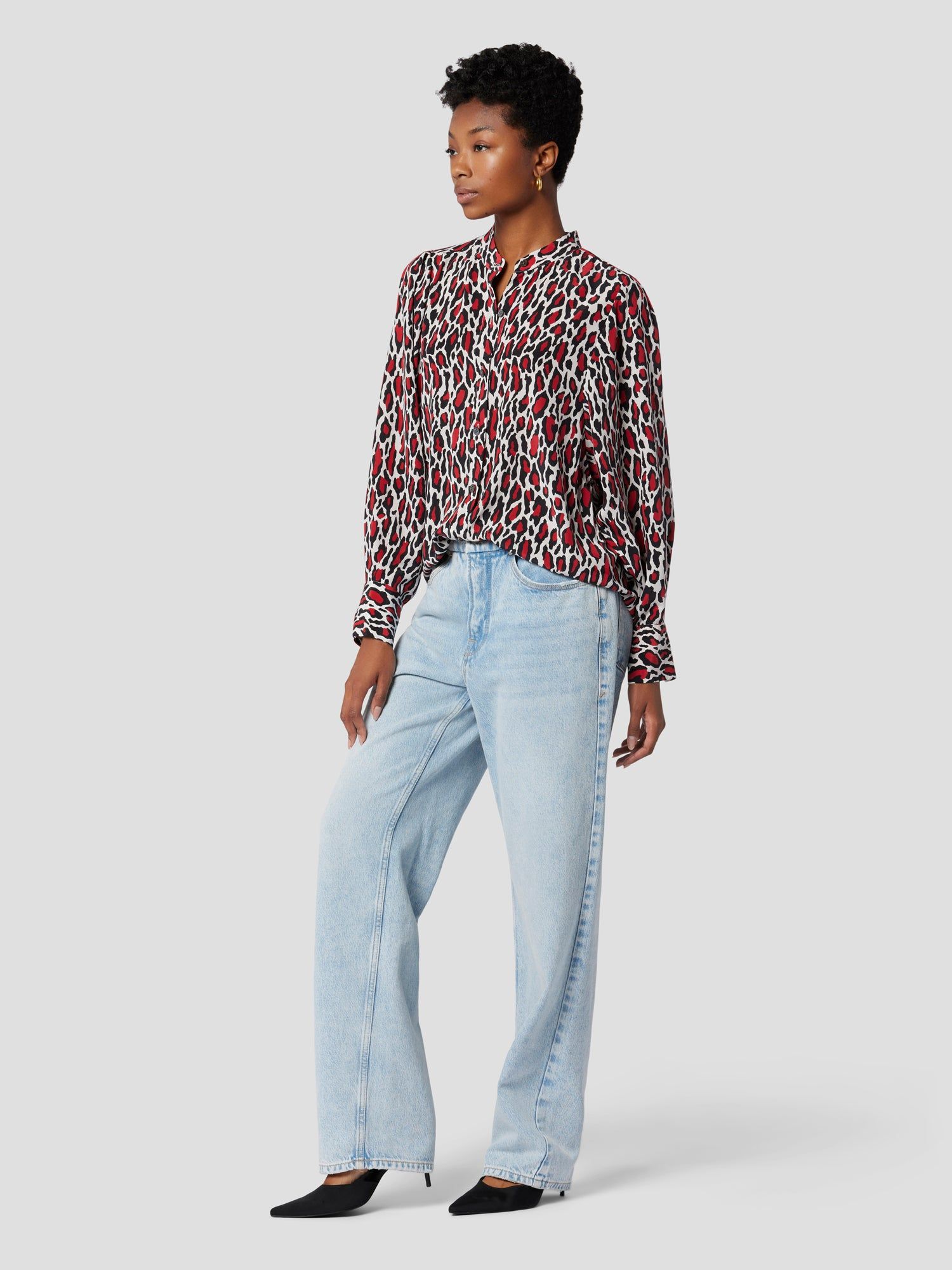 COLLARLESS SILK SHANTON SHIRT sold by Equipment product image thumbnail 4