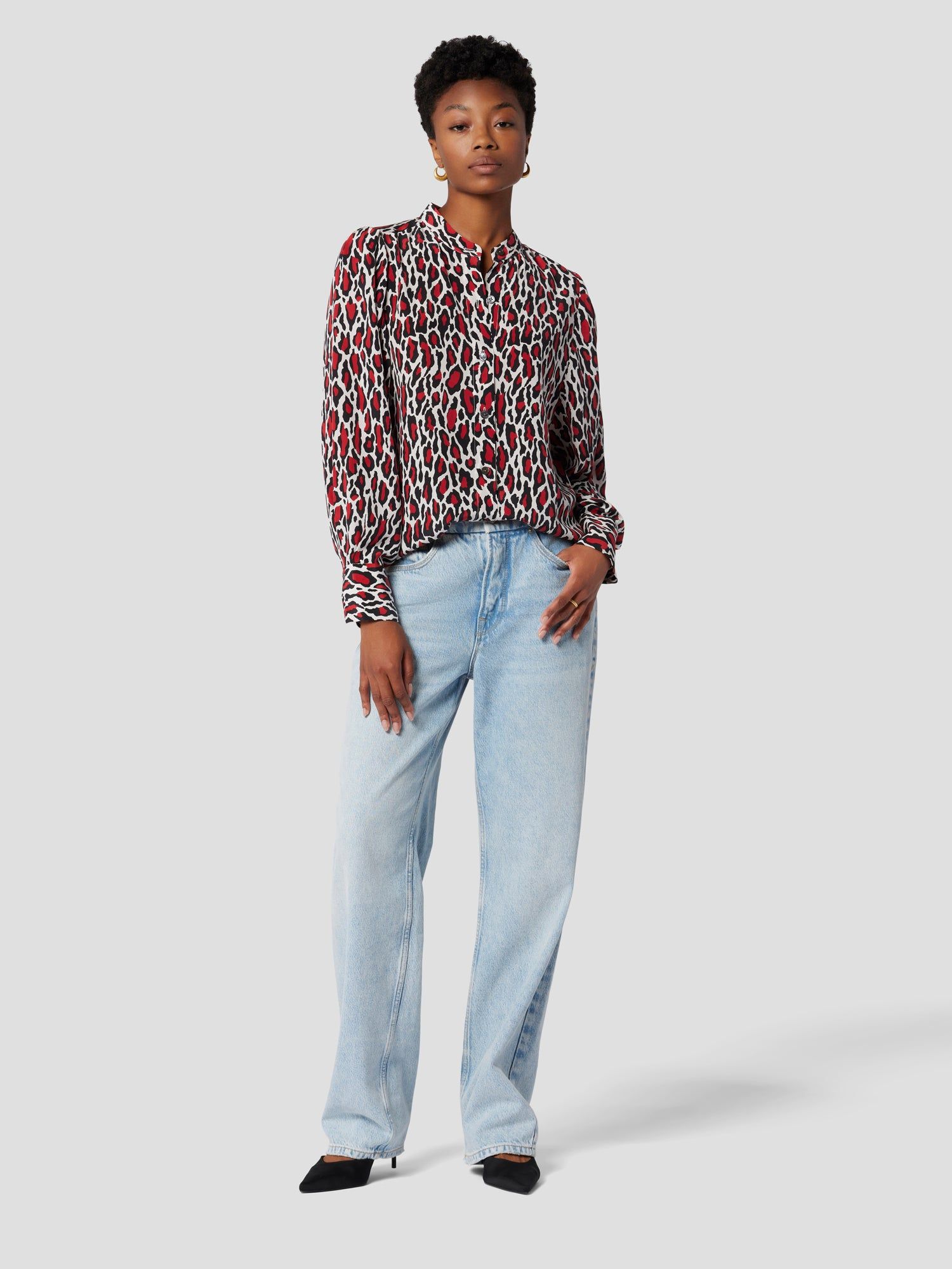 COLLARLESS SILK SHANTON SHIRT sold by Equipment product image thumbnail 2