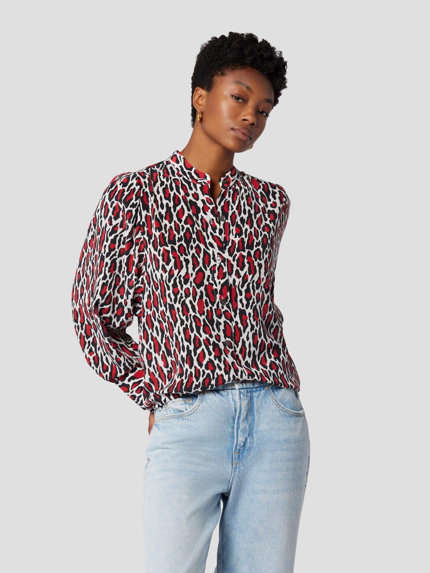 COLLARLESS SILK SHANTON SHIRT sold by Equipment