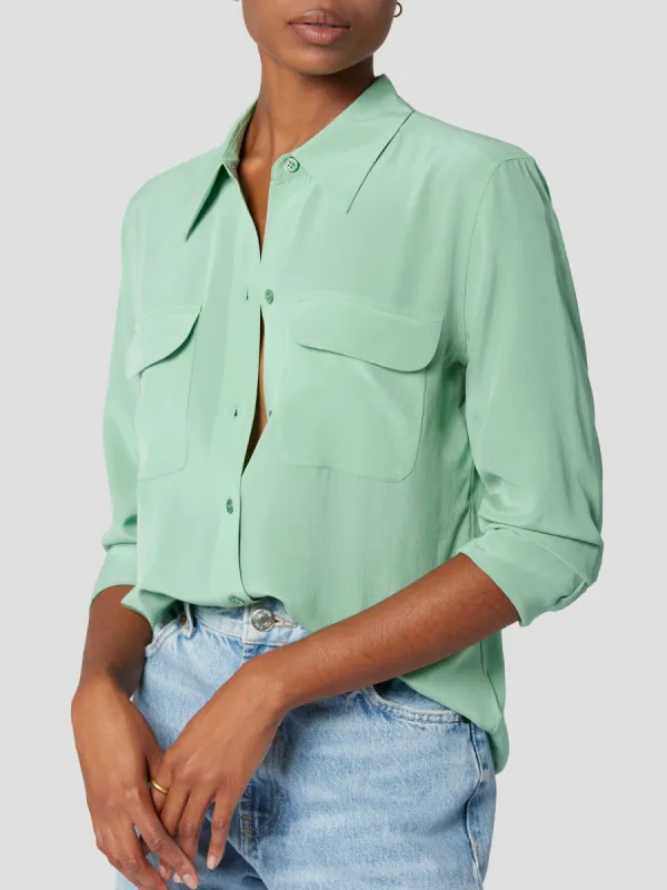 SLIM SIGNATURE SILK SHIRT sold by Equipment