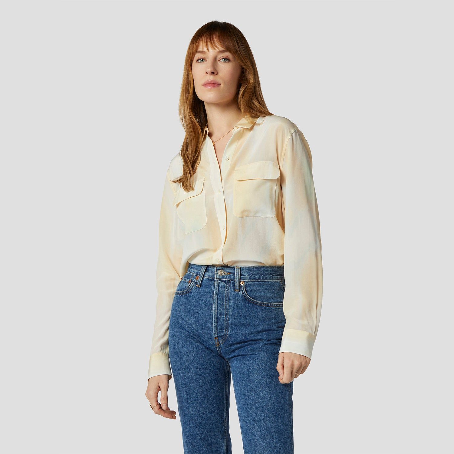SIGNATURE SILK SATIN SHIRT sold by Equipment product image thumbnail 6