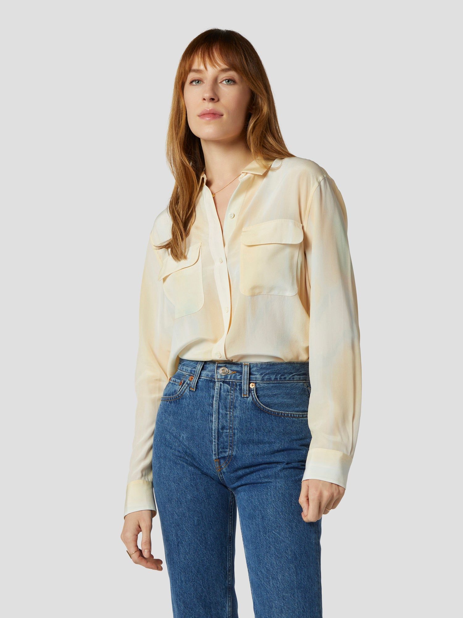 SIGNATURE SILK SATIN SHIRT sold by Equipment product image thumbnail 3