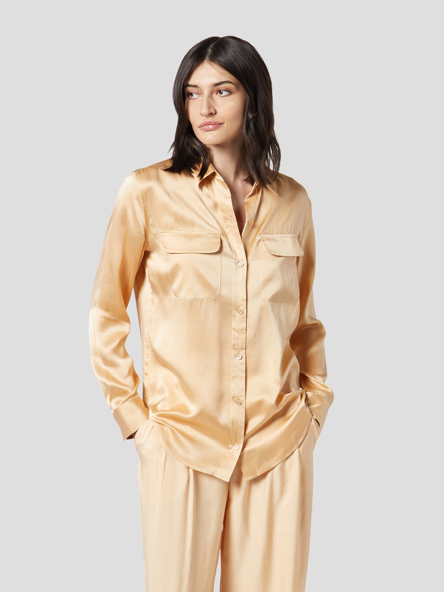 SIGNATURE SILK SATIN SHIRT sold by Equipment product image thumbnail 3
