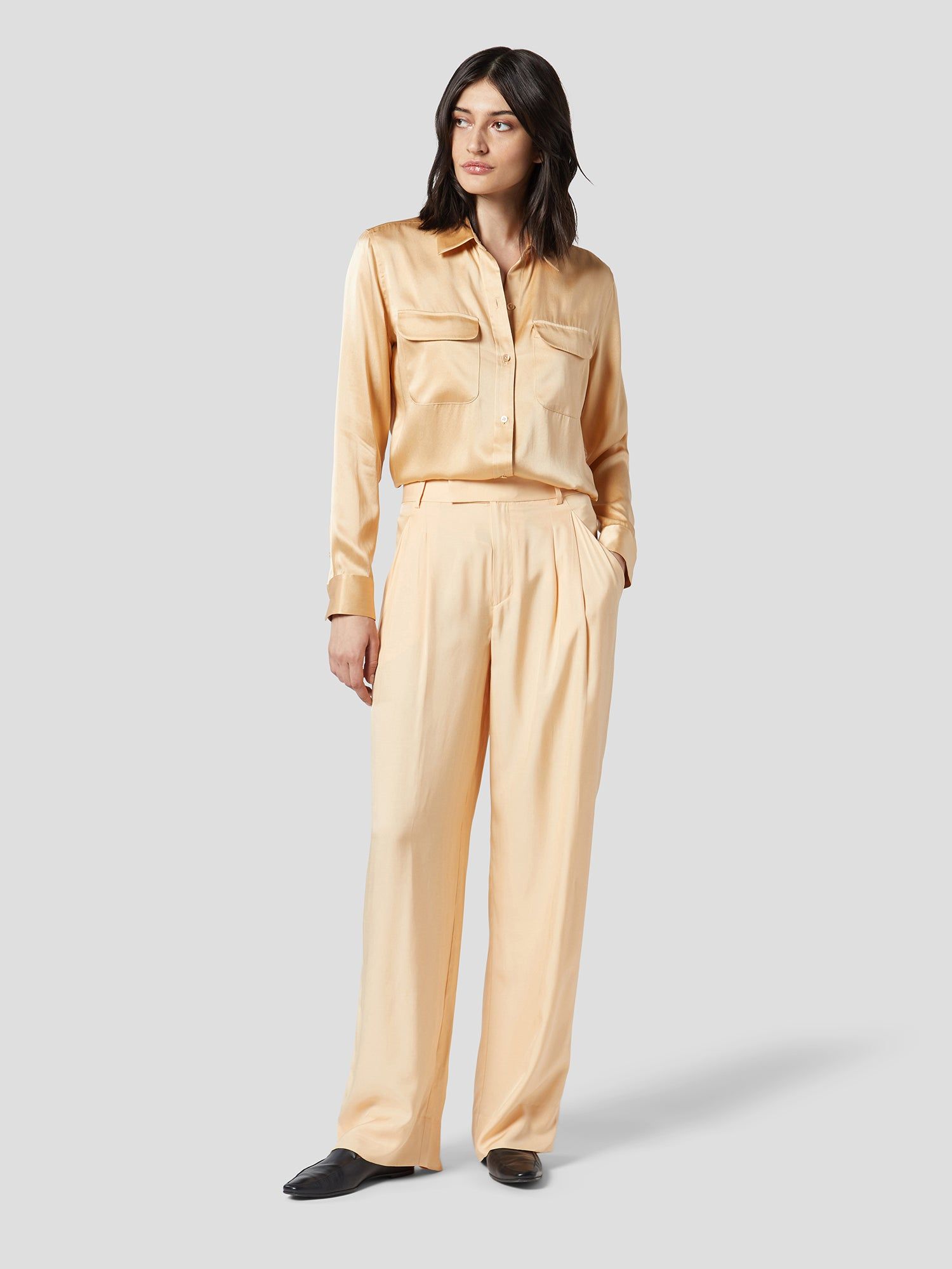 SIGNATURE SILK SATIN SHIRT sold by Equipment product image thumbnail 2