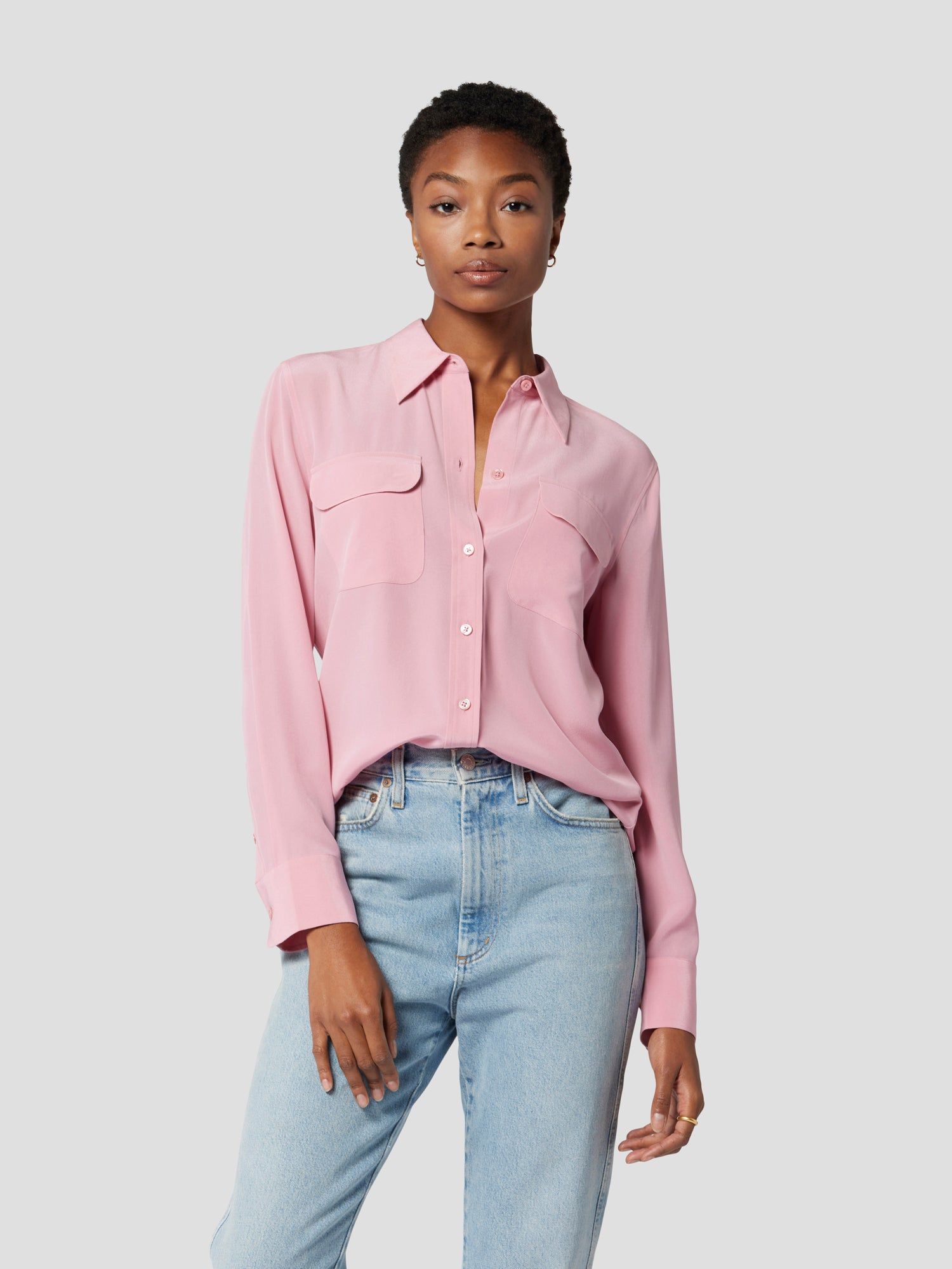 SLIM SIGNATURE SILK SHIRT sold by Equipment