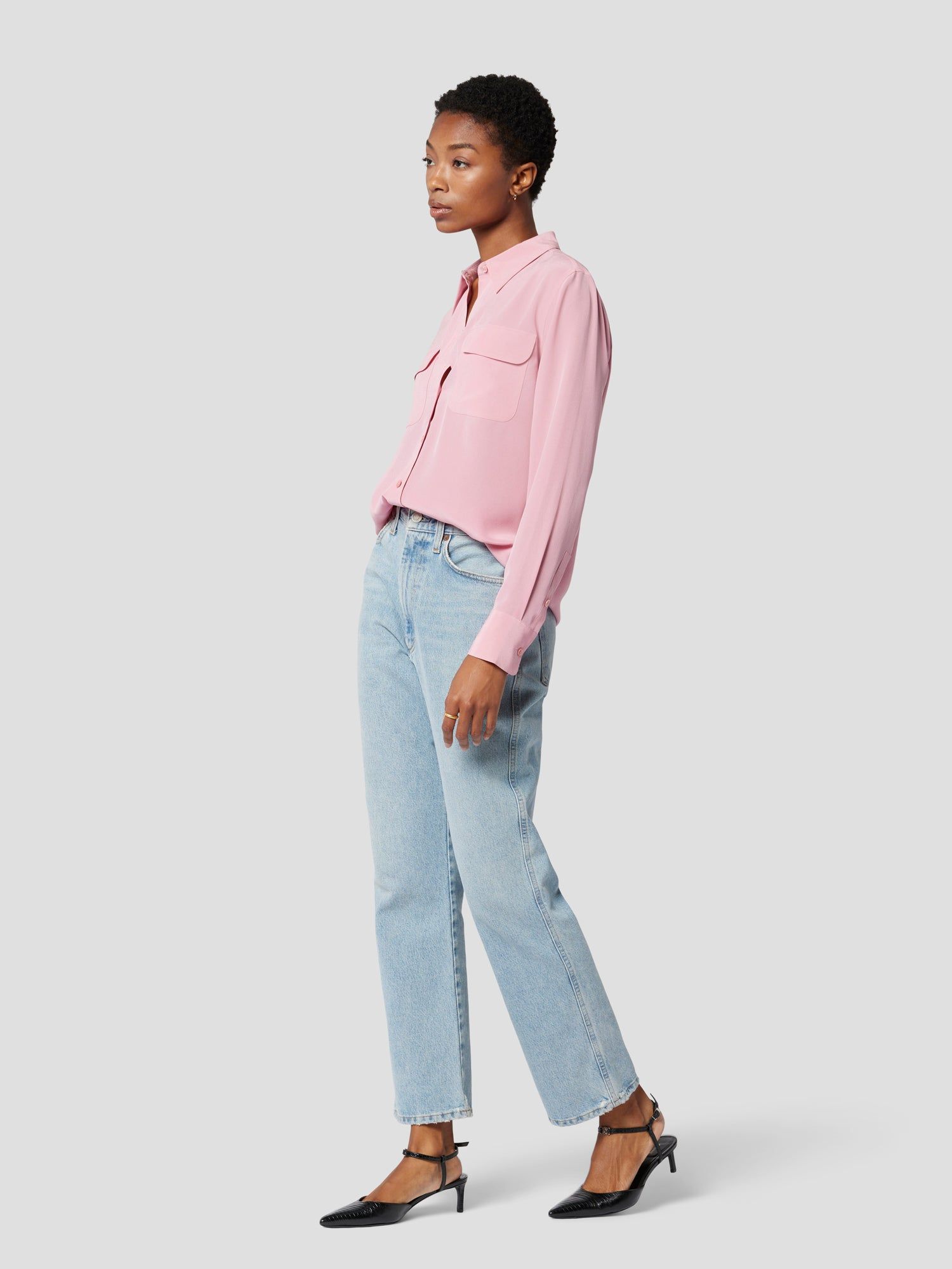 SLIM SIGNATURE SILK SHIRT sold by Equipment product image thumbnail 5