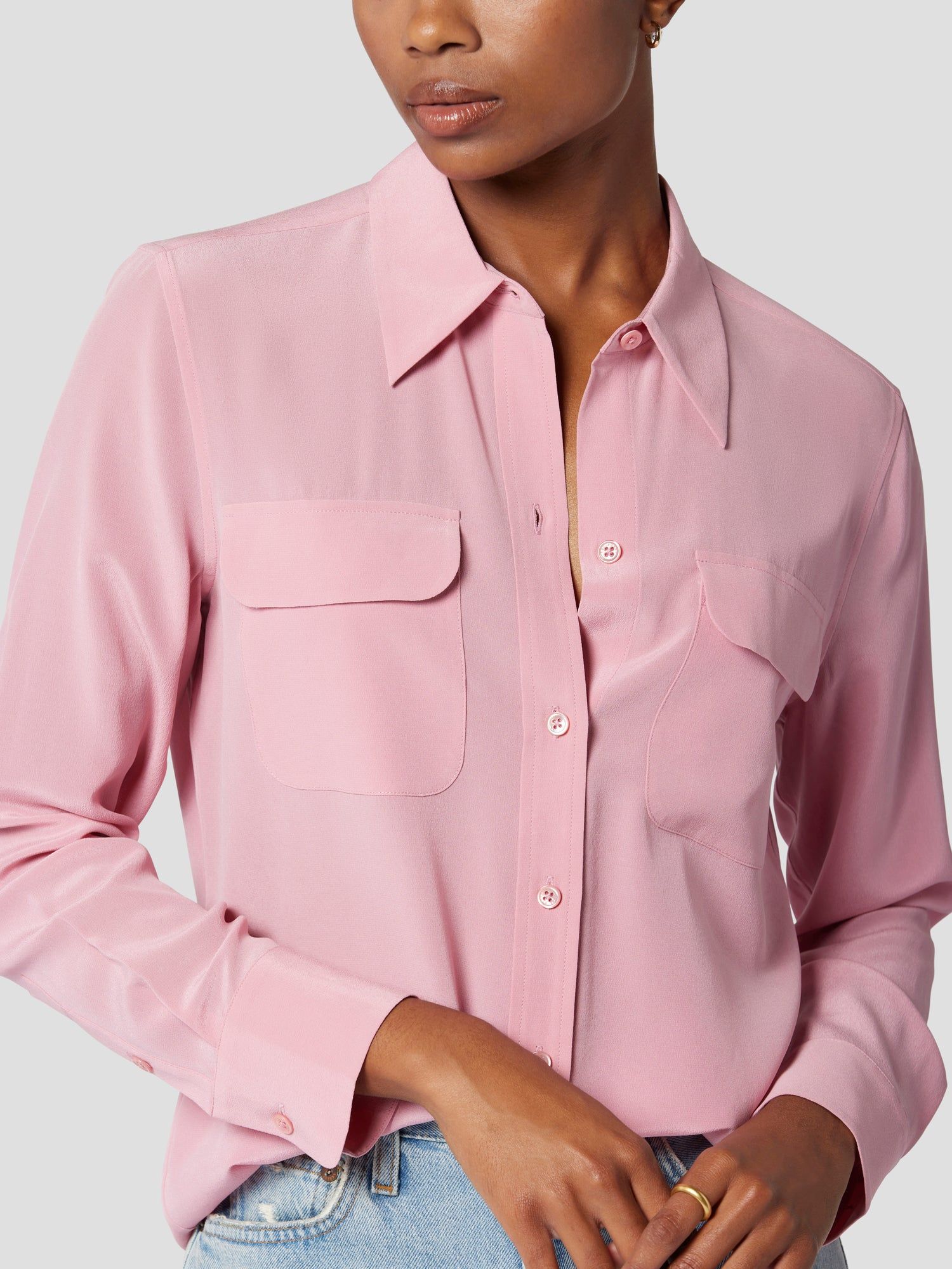 SLIM SIGNATURE SILK SHIRT sold by Equipment product image thumbnail 3